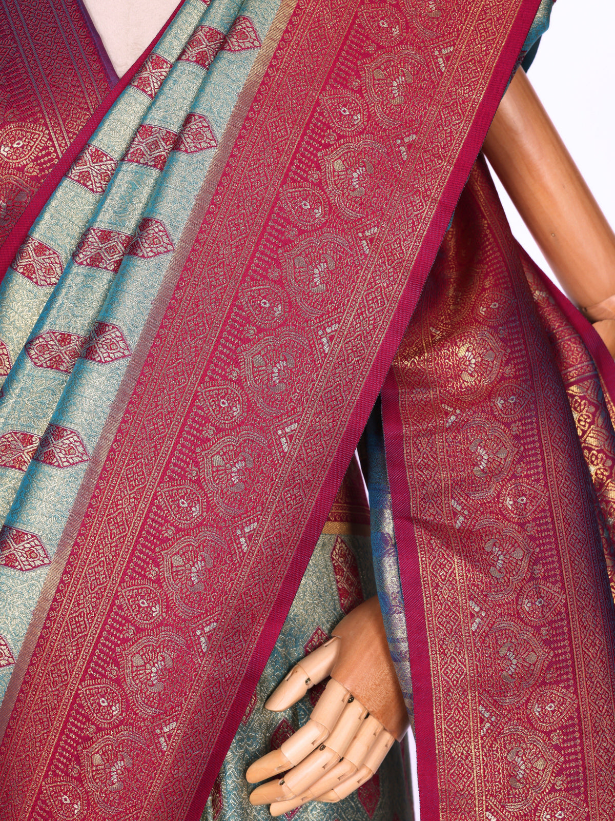 Skyblue color Kanjivaram work Designer Saree BLS1010_Skyblue