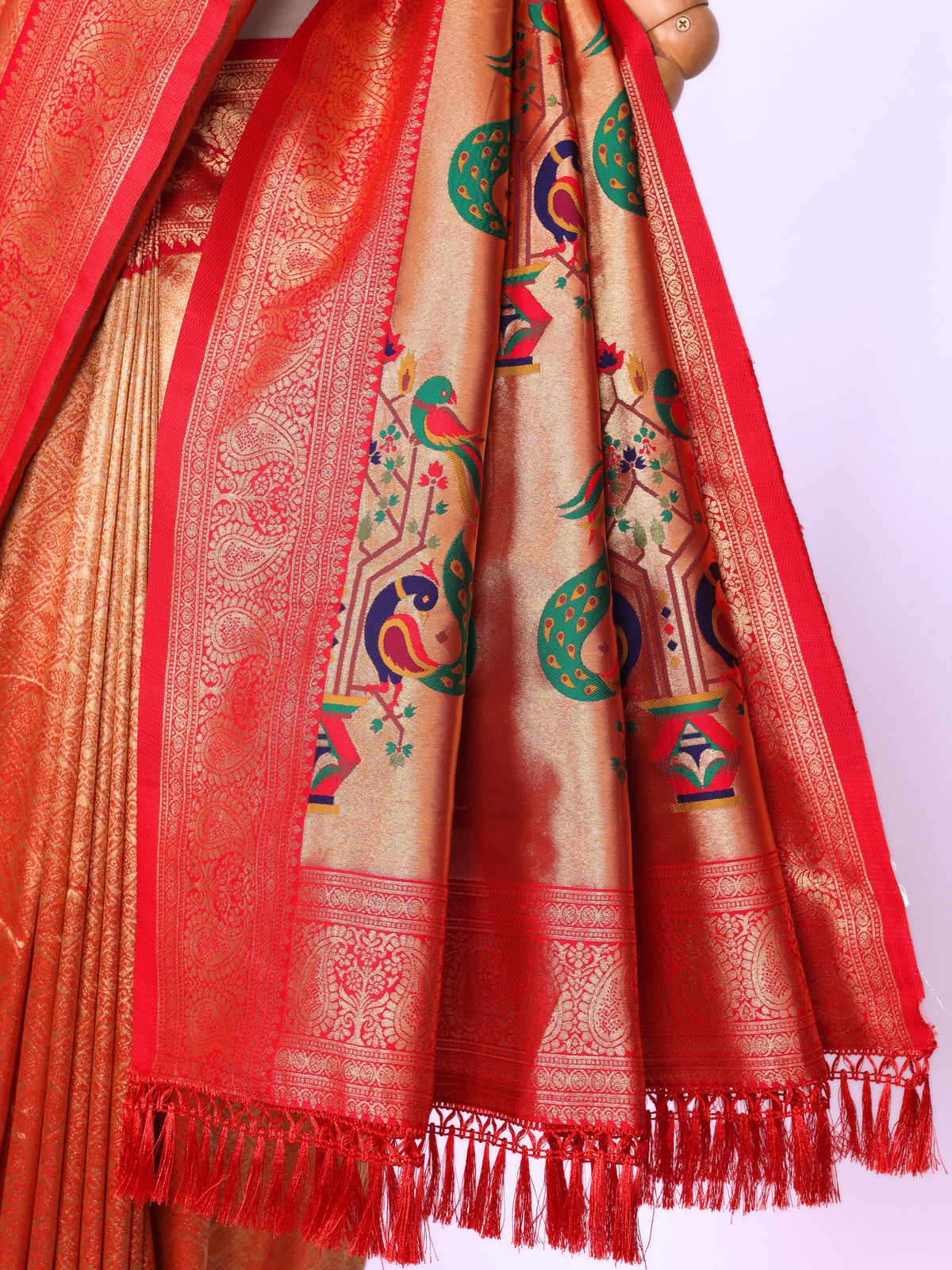 Red color Kanjivaram work Designer Saree BLS1013_Red