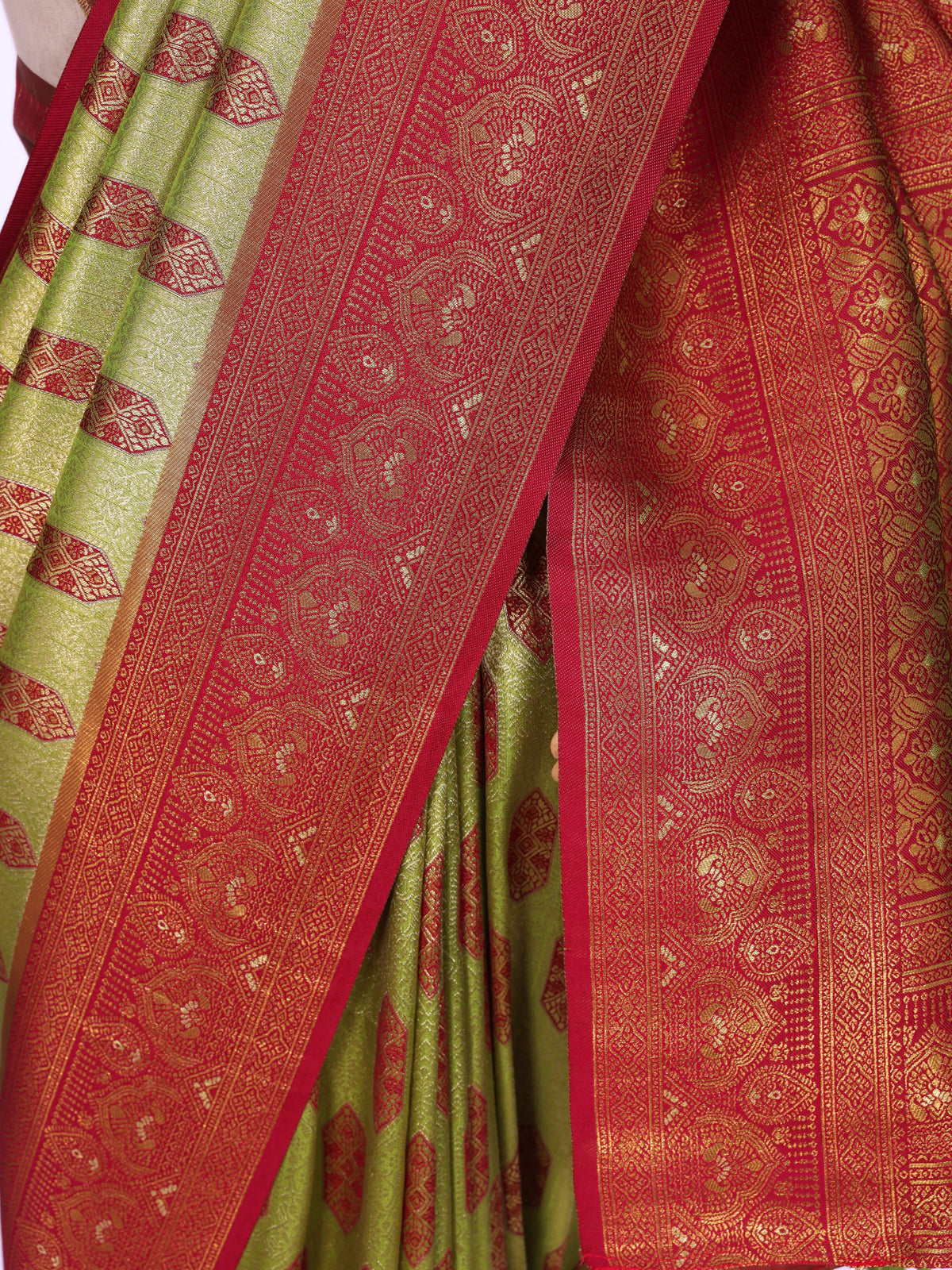 Parrot color Kanjivaram work Designer Saree BLS1010_Parrot