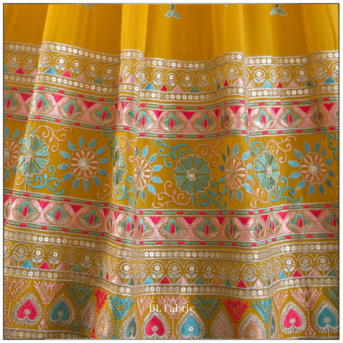 Yellow color Sequence Embroidery work Designer Lehenga Choli for Wedding Function BL1504