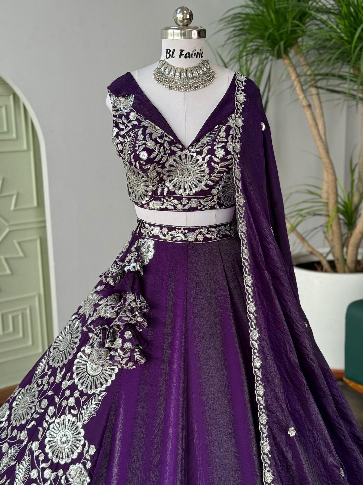 Purple color Embroidery work Designer Lehenga Choli BL1666