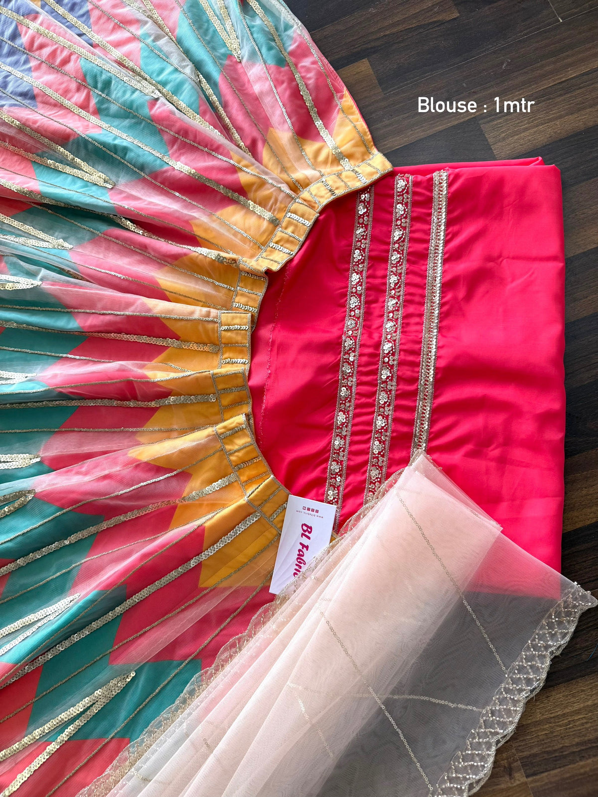 Multi color Designer Sequence Embroidery work Lehenga choli BL1640