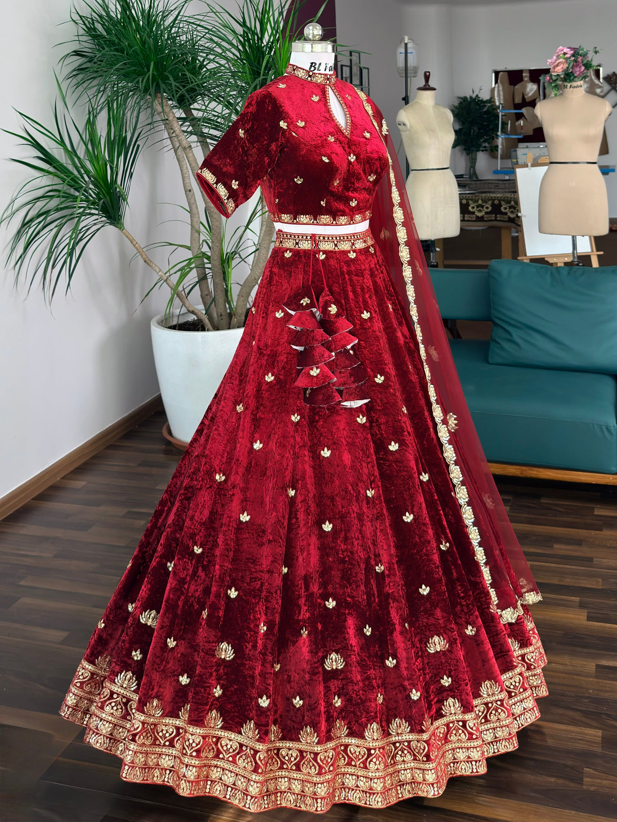 Wine Red color Sequence Embroidery work Designer Lehenga Choli BL1698