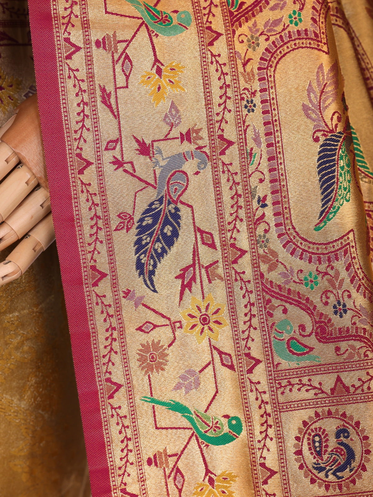 Yellow color Kanjivaram work Designer Saree BLS1006_Yellow