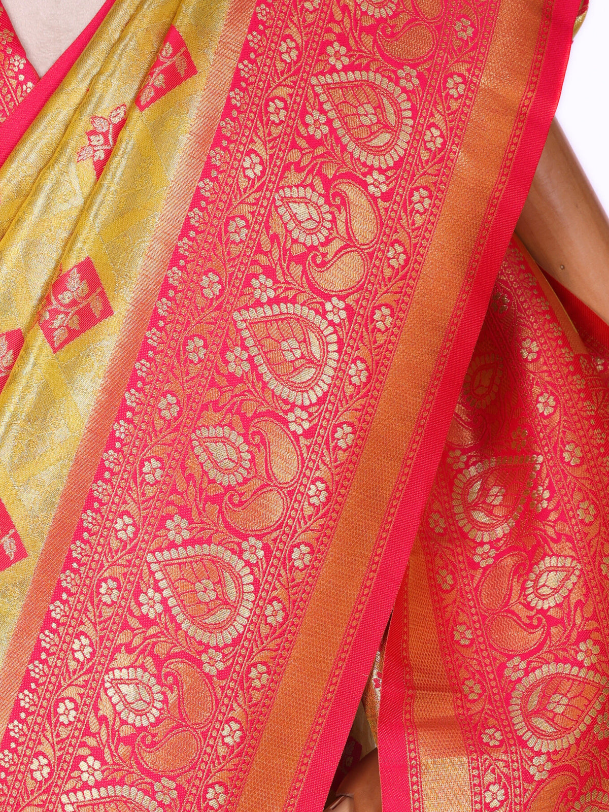 Yellow color Kanjivaram work Designer Saree BLS1012_Yellow