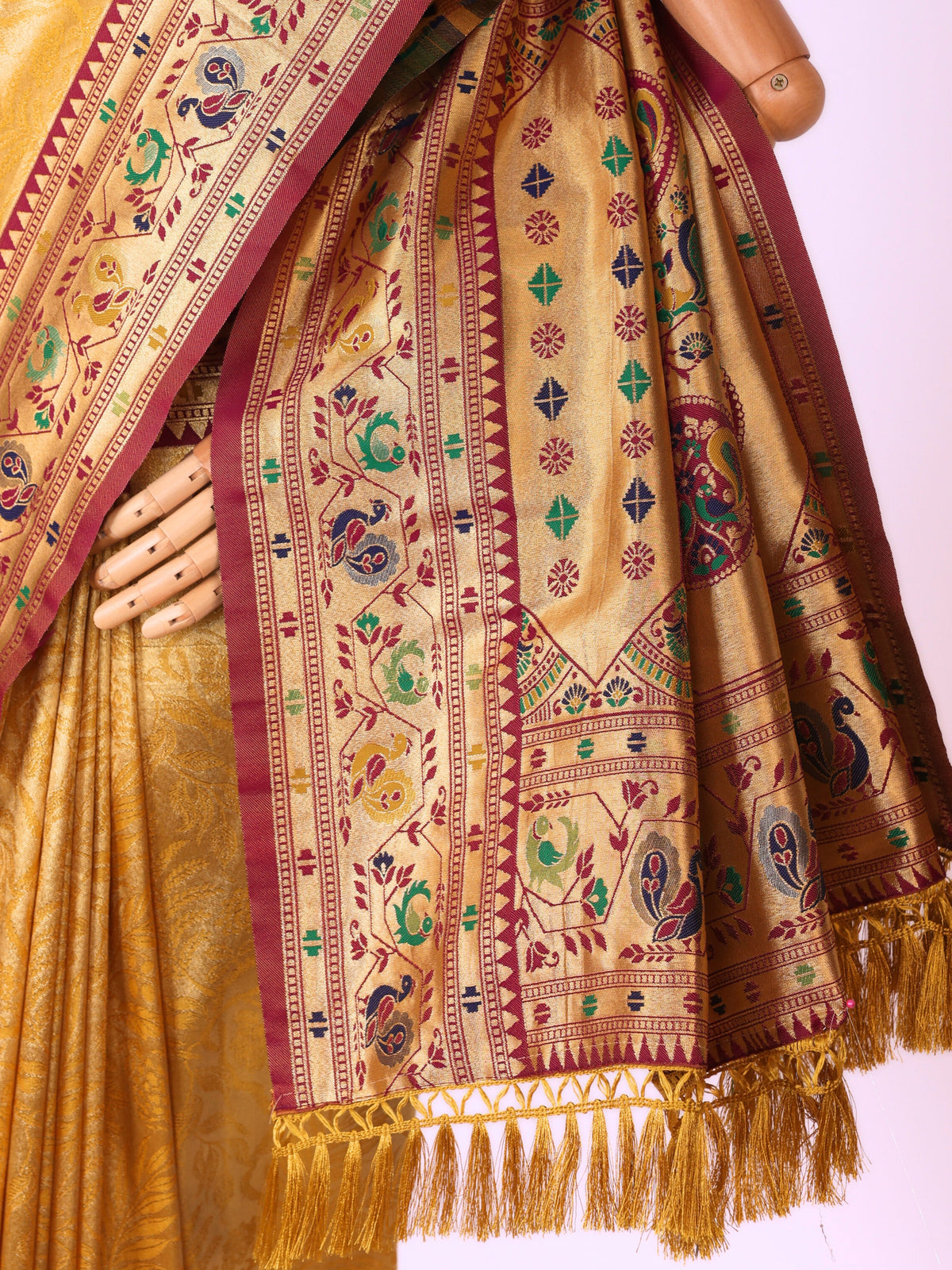 Yellow color Kanjivaram work Designer Saree BLS1005_yellow