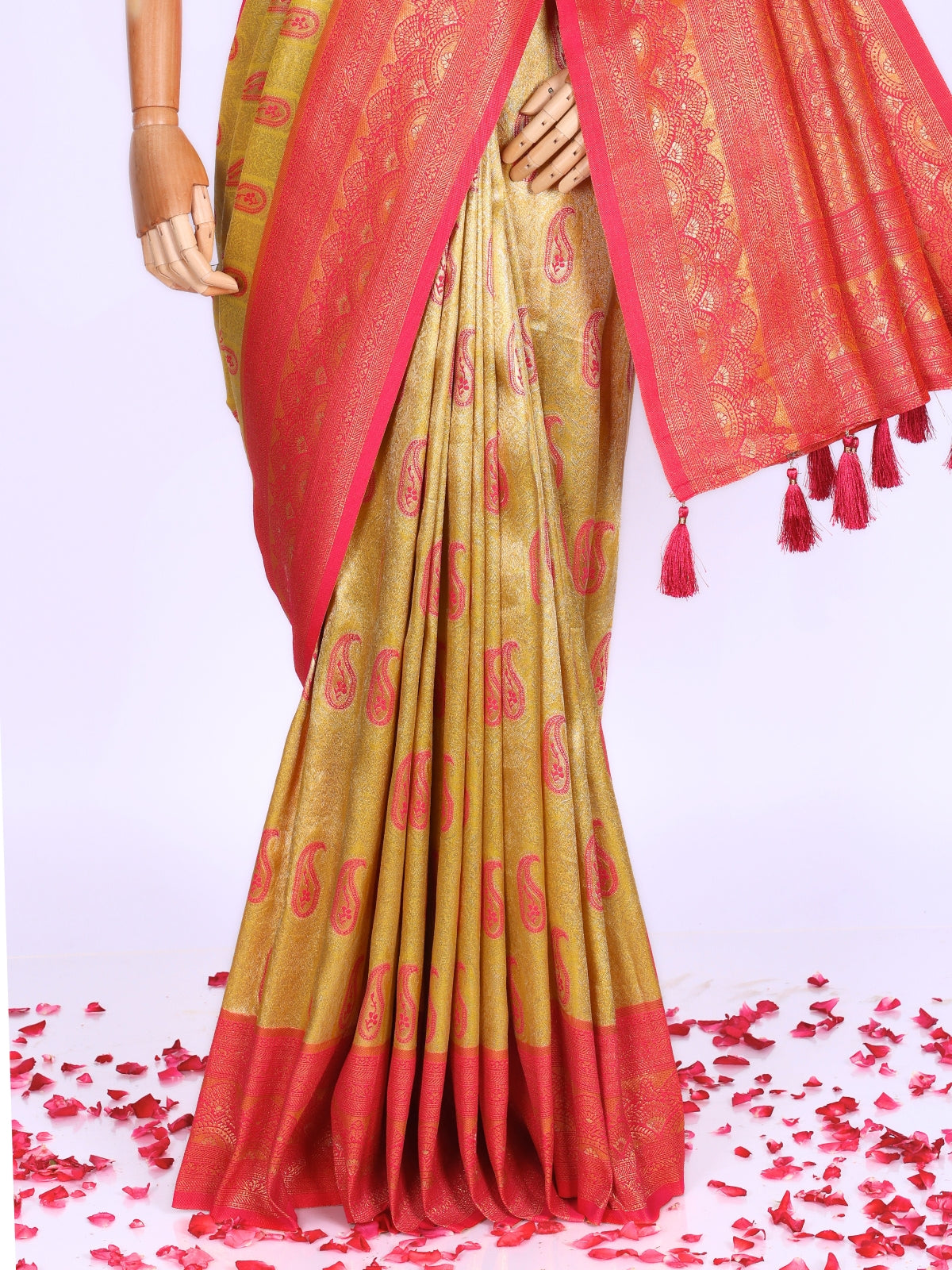 Yellow color Kanjivaram work Designer Saree BLS1002_Yellow