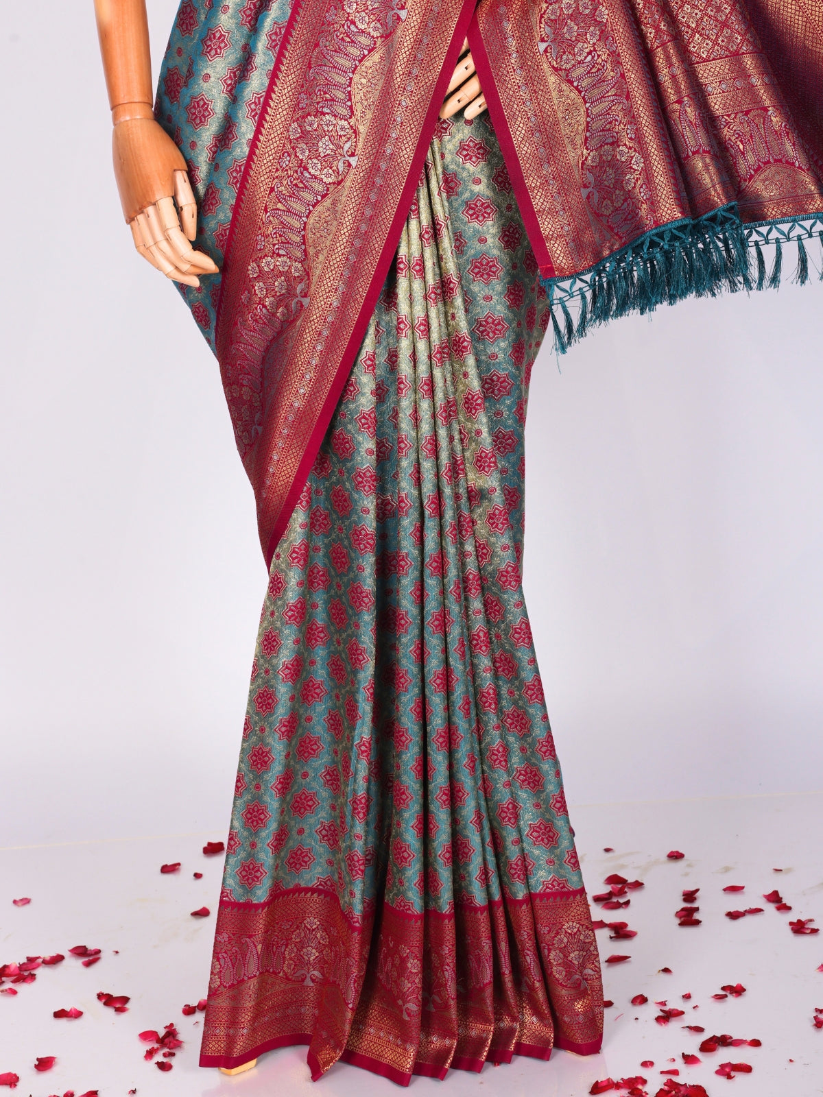 Skyblue color Kanjivaram work Designer Saree BLS1003_Skyblue