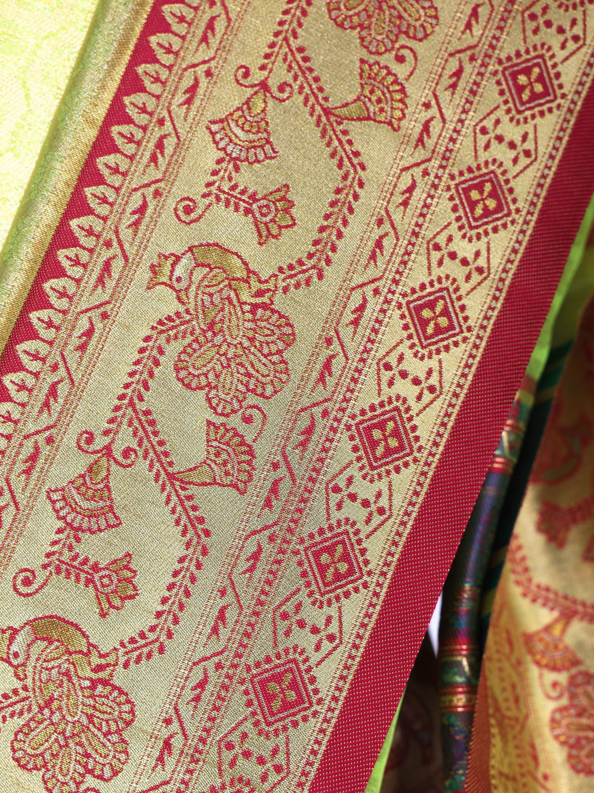 Parrot color Kanjivaram work Designer Saree BLS1015_Parrot