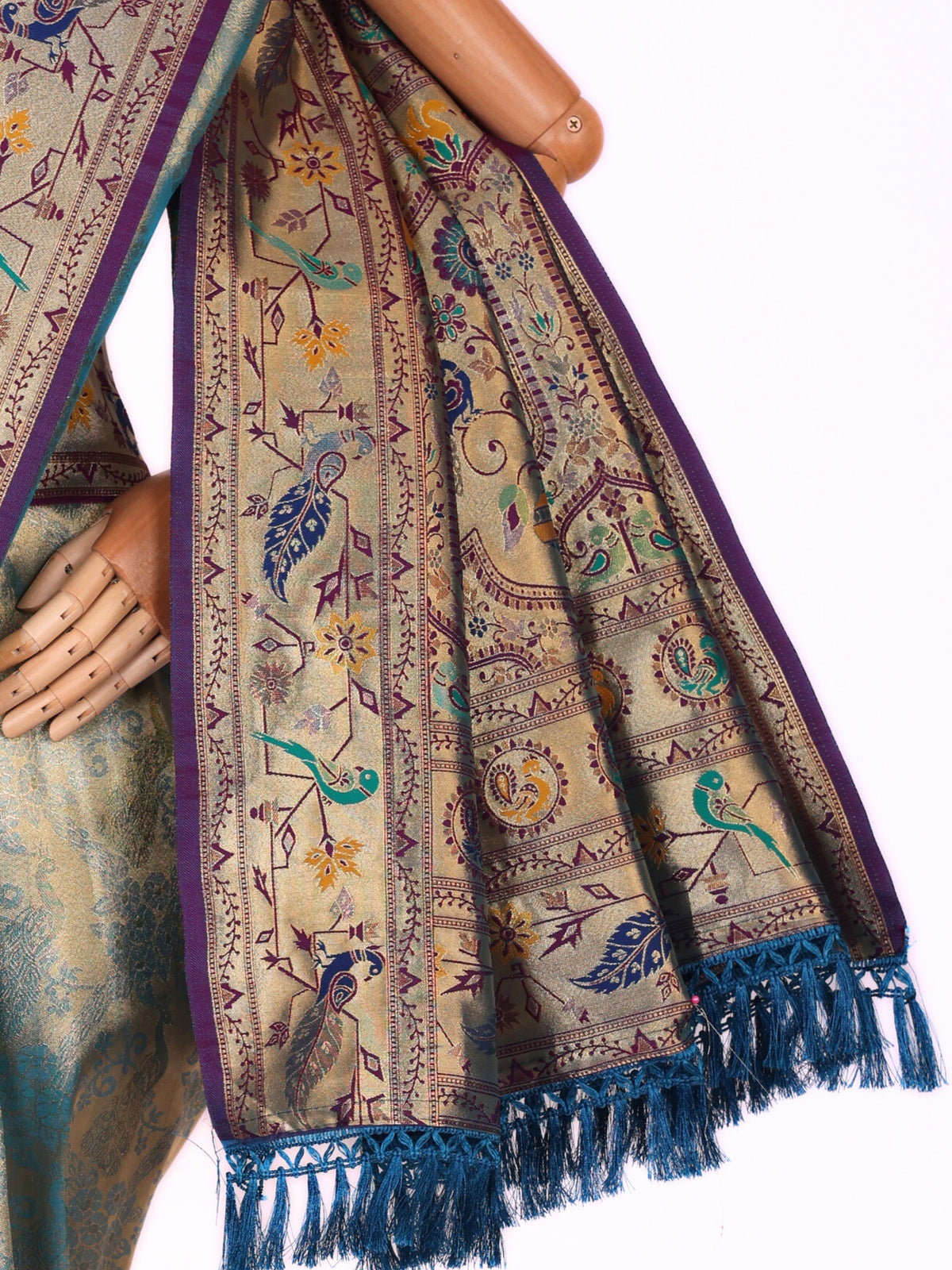 Skyblue color Kanjivaram work Designer Saree BLS1006_Skyblue