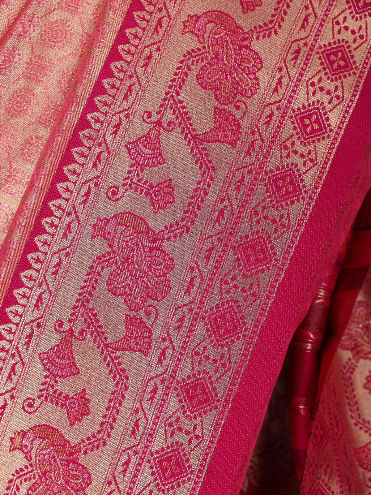 Pink color Kanjivaram work Designer Saree BLS1015_Pink
