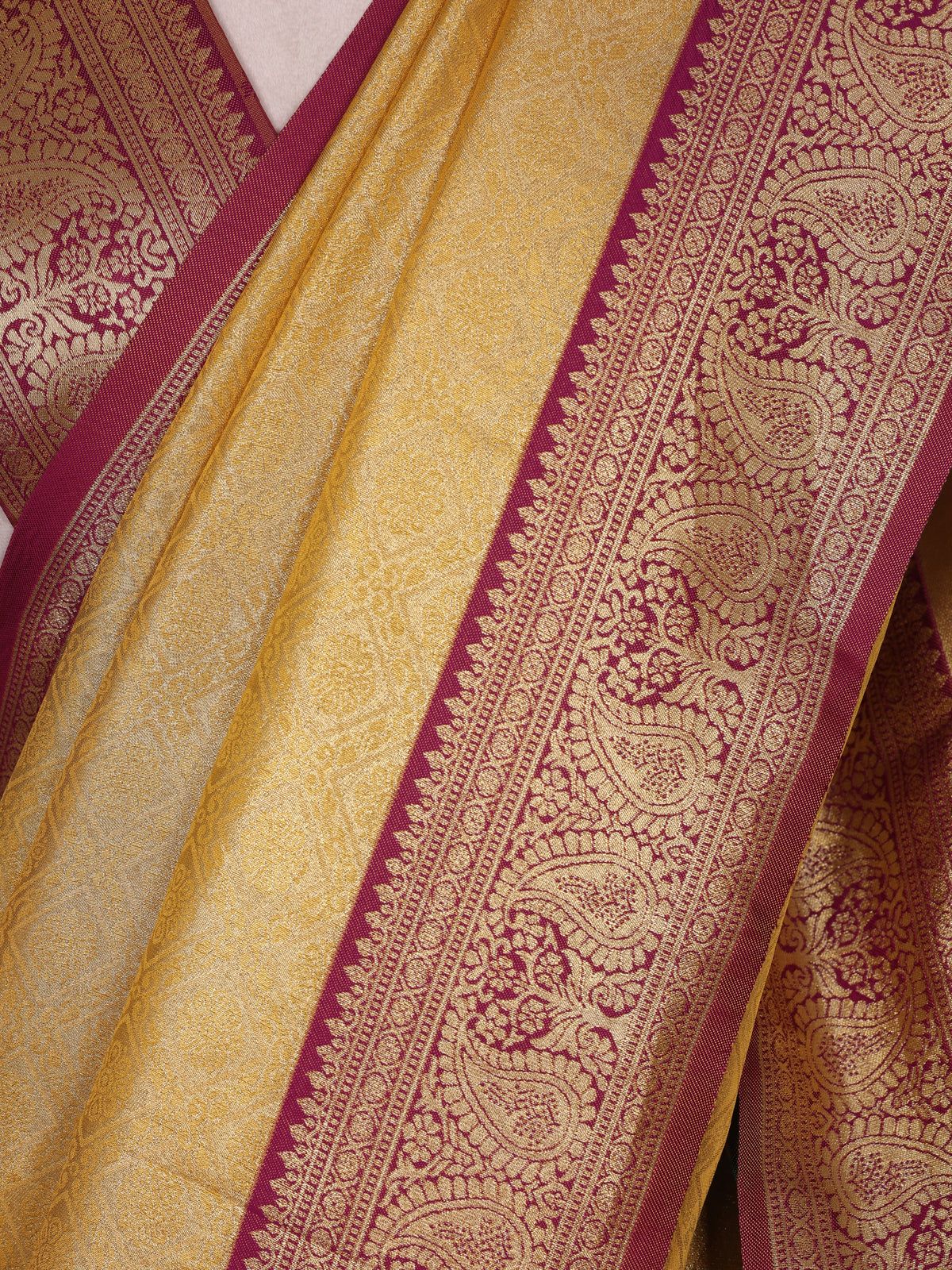 Yellow color Kanjivaram work Designer Saree BLS1013_Yellow