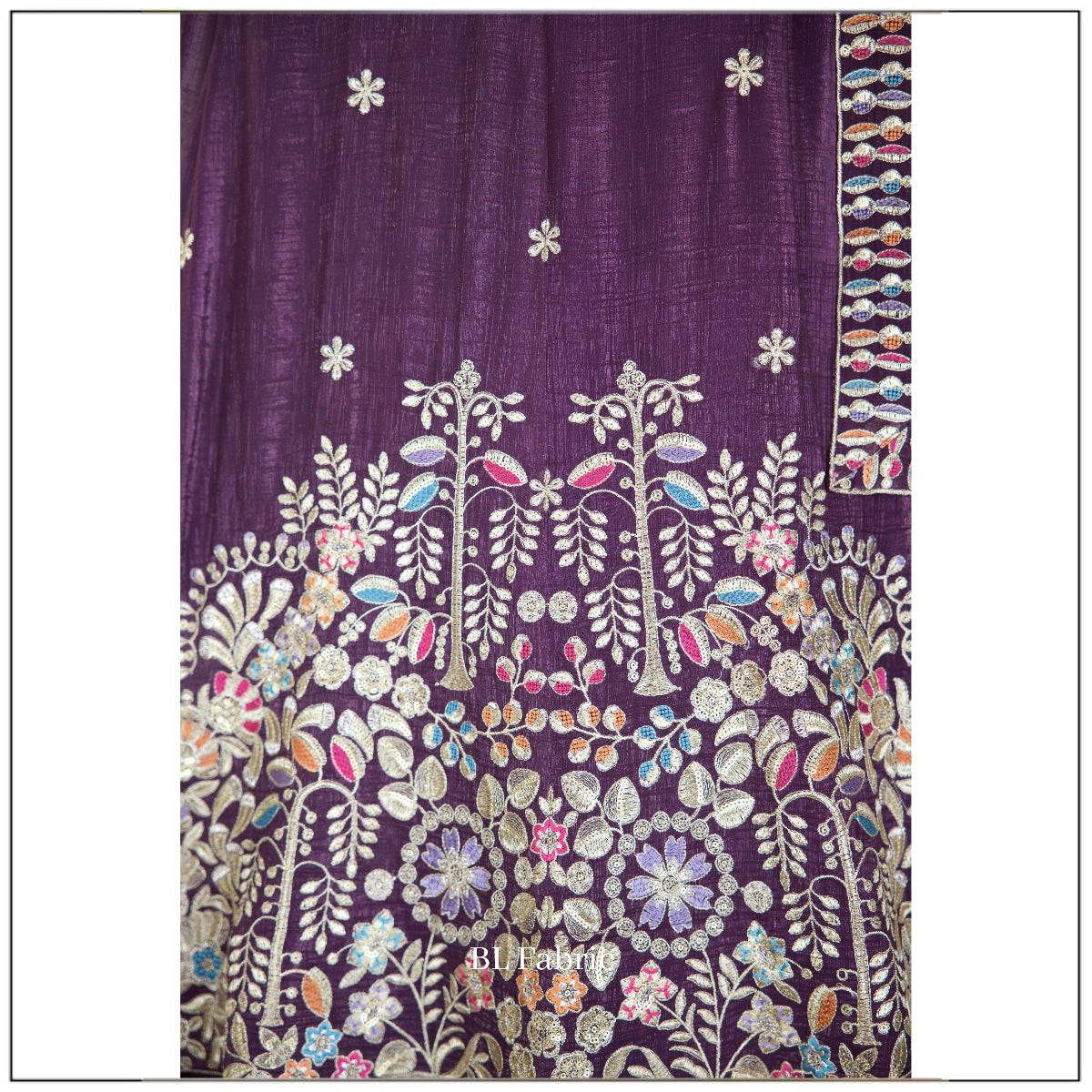 Rosy Purple color Sequence Thread Embroidery work Designer Lehenga Choli for Any Function BL1515