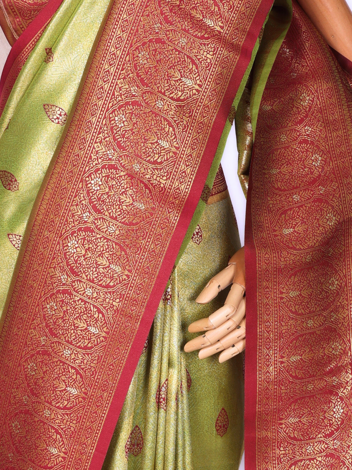 Parrot color Kanjivaram work Designer Saree BLS1011_Parrot