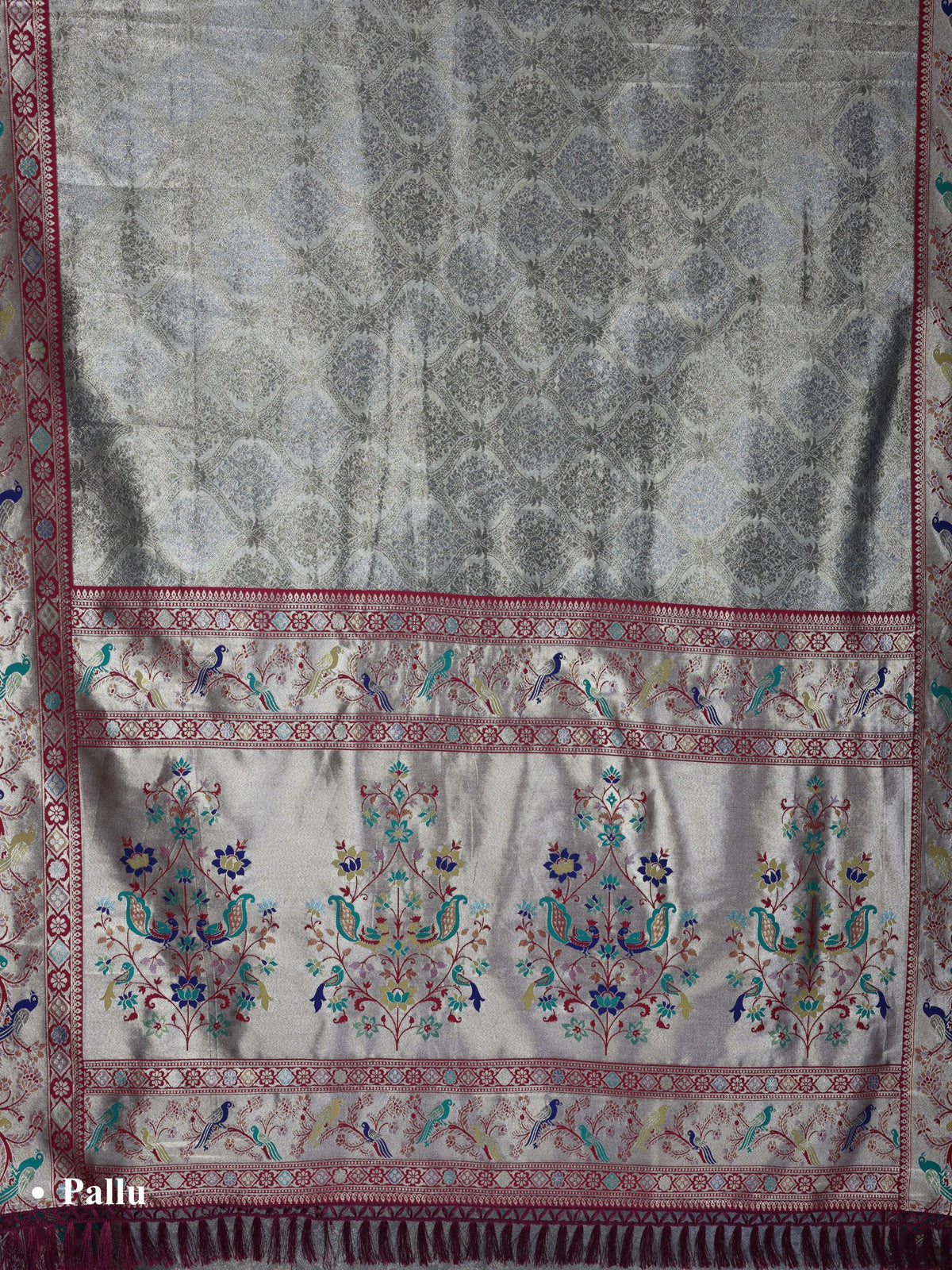 Maroon color Kanjivaram work Designer Saree BLS1014_Maroon