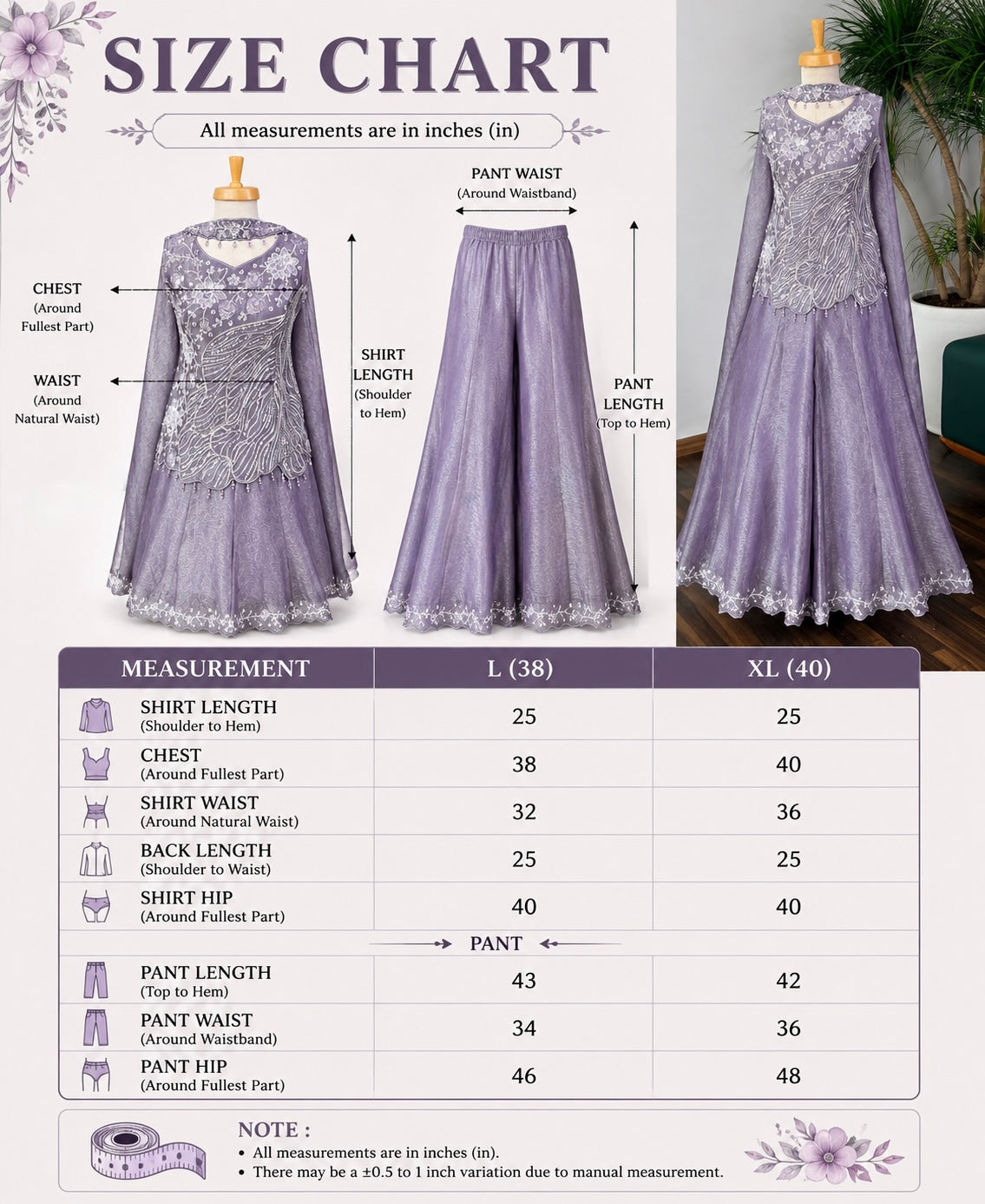 Purple color Bids Embroidery work Sharara set BLS114