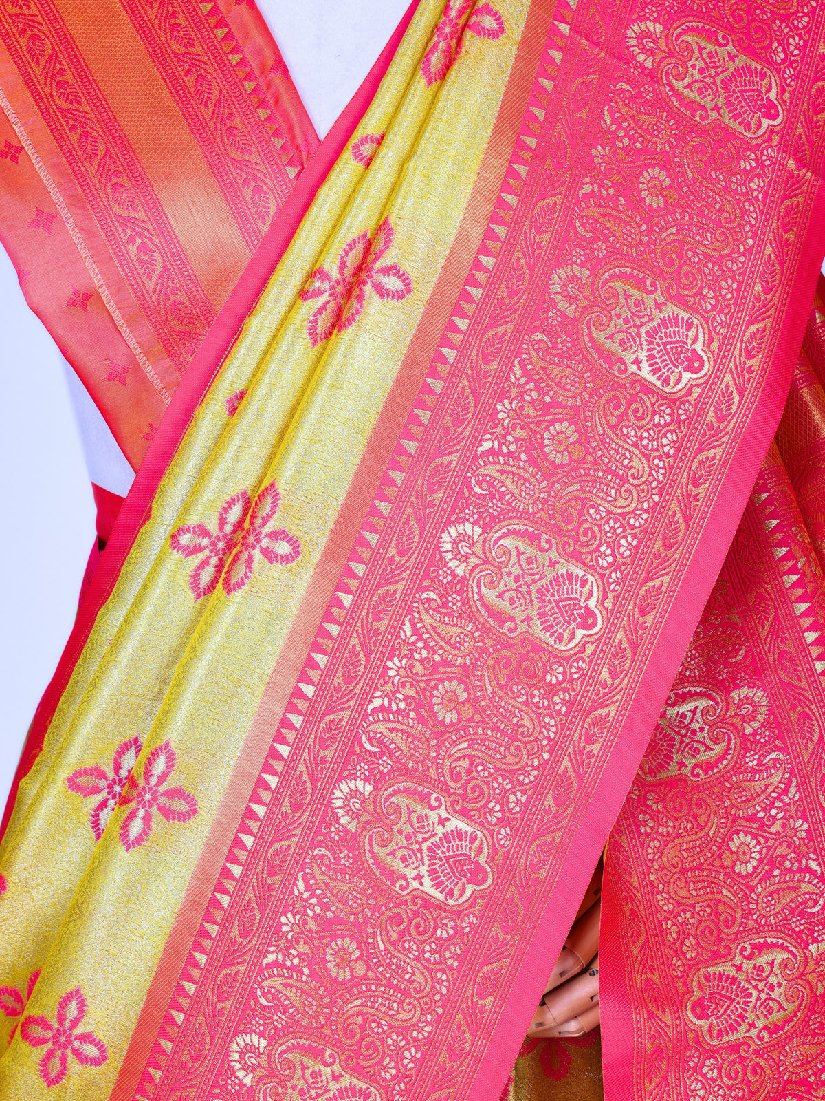 Yellow color Kanjivaram work Designer Saree BLS1020_Yellow