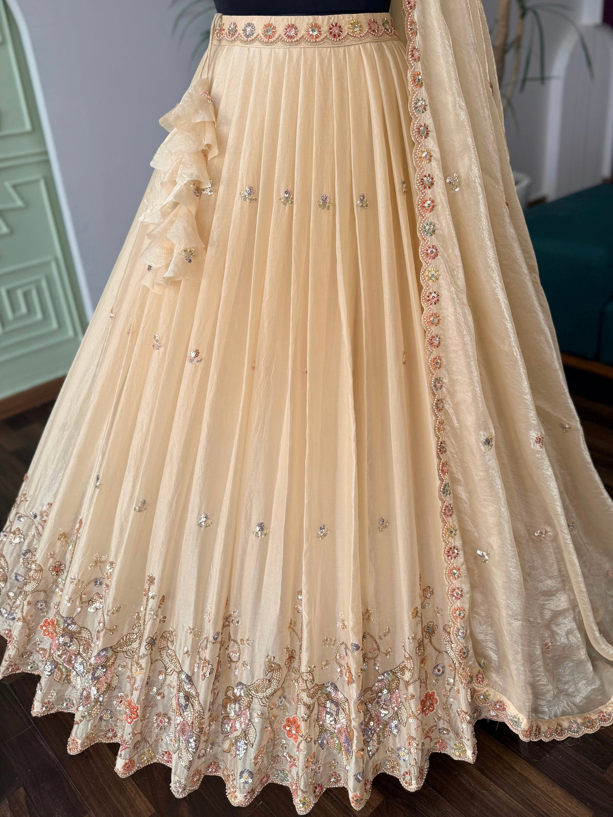 Peach Nude color Designer Bids Embroidery work Lehenga choli BL1746