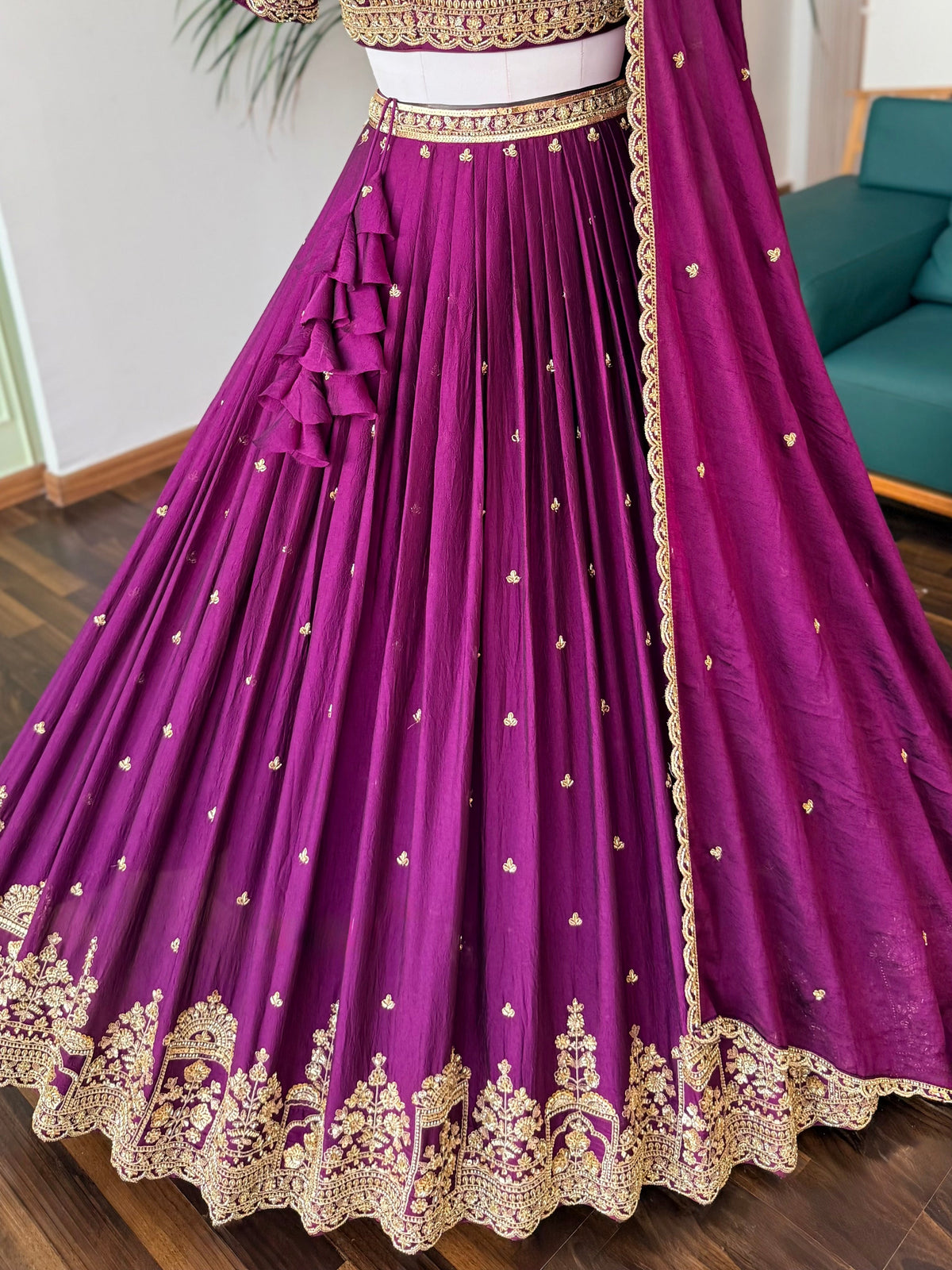 Wine Purple color Bids Embroidery work Designer Lehenga Choli BL1708