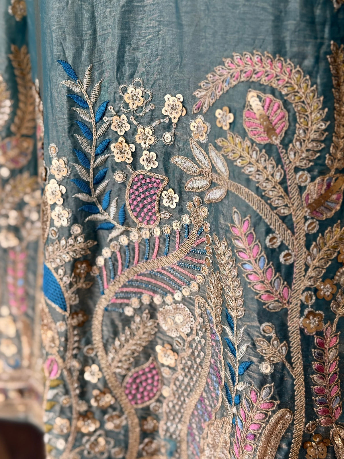 Dusty sky Blue color Zari Thread work Designer Wedding Lehenga Choli BL1736