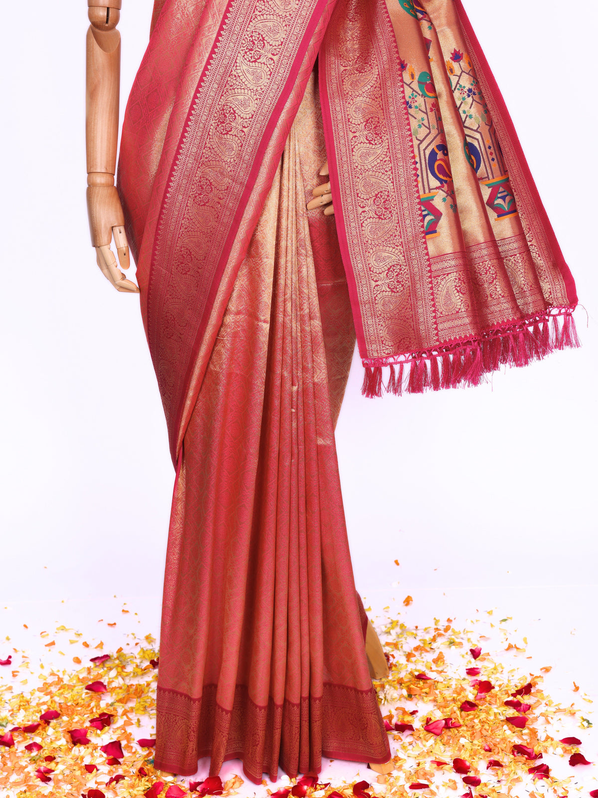 Pink color Kanjivaram work Designer Saree BLS1013_Pink