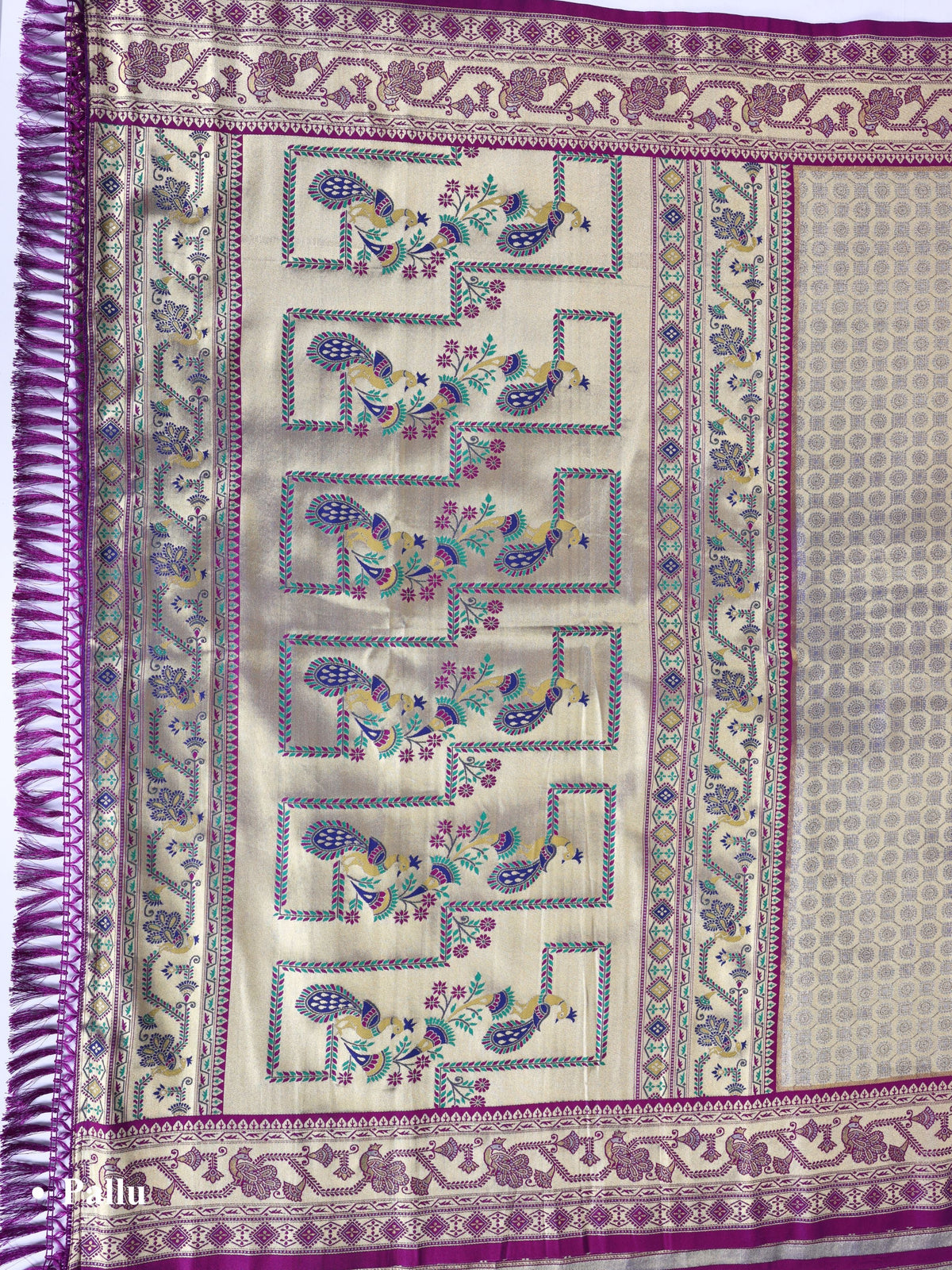 Purple color Kanjivaram work Designer Saree BLS1015_Purple