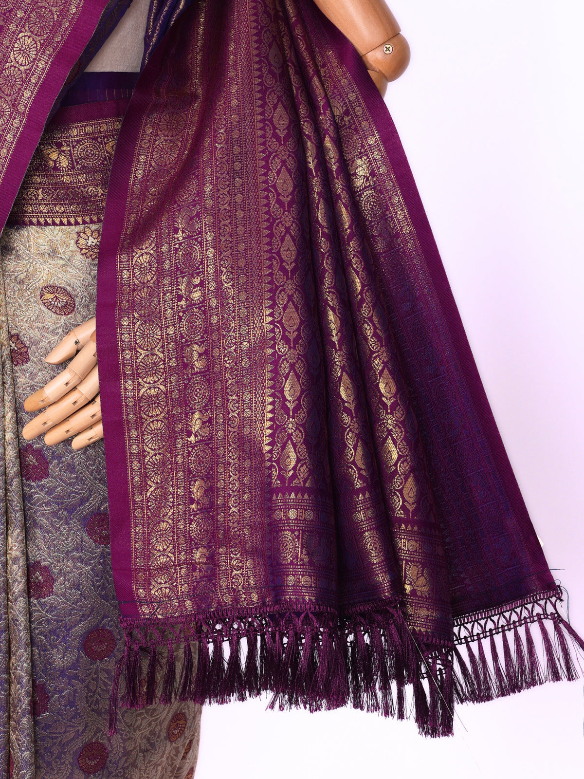 Purple color Kanjivaram work Designer Saree BLS1009_Purple