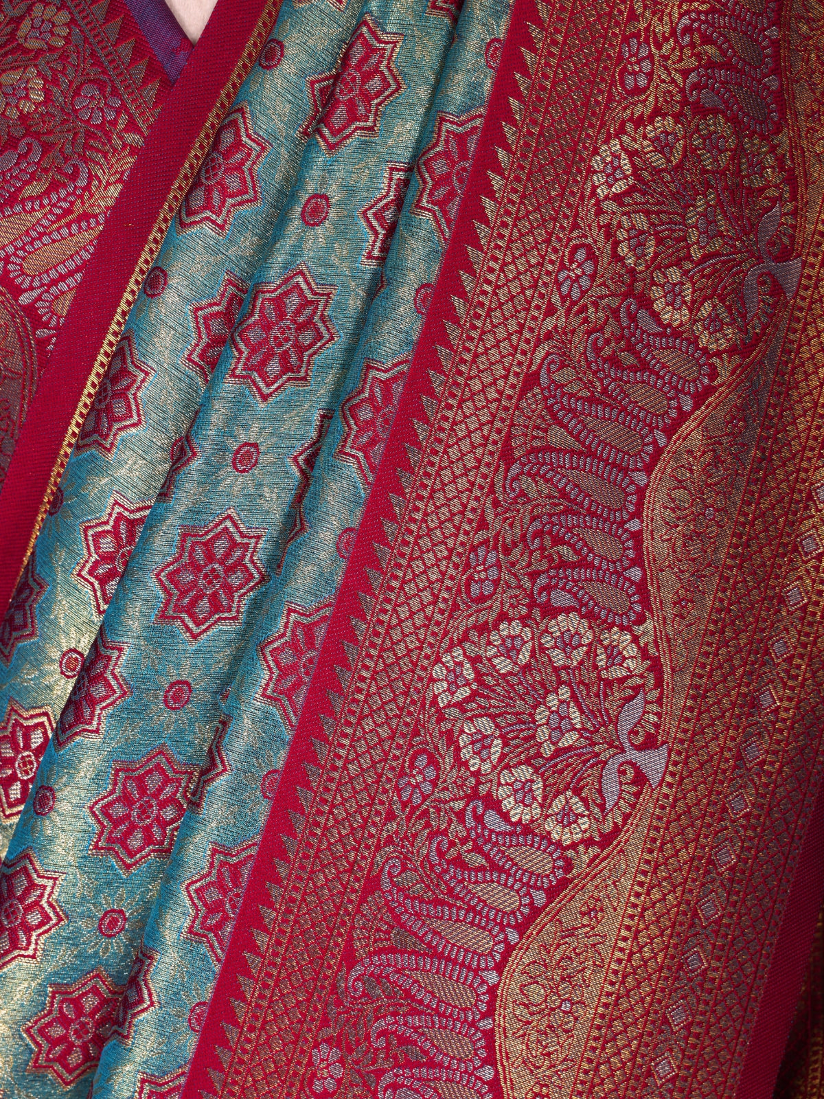 Skyblue color Kanjivaram work Designer Saree BLS1003_Skyblue