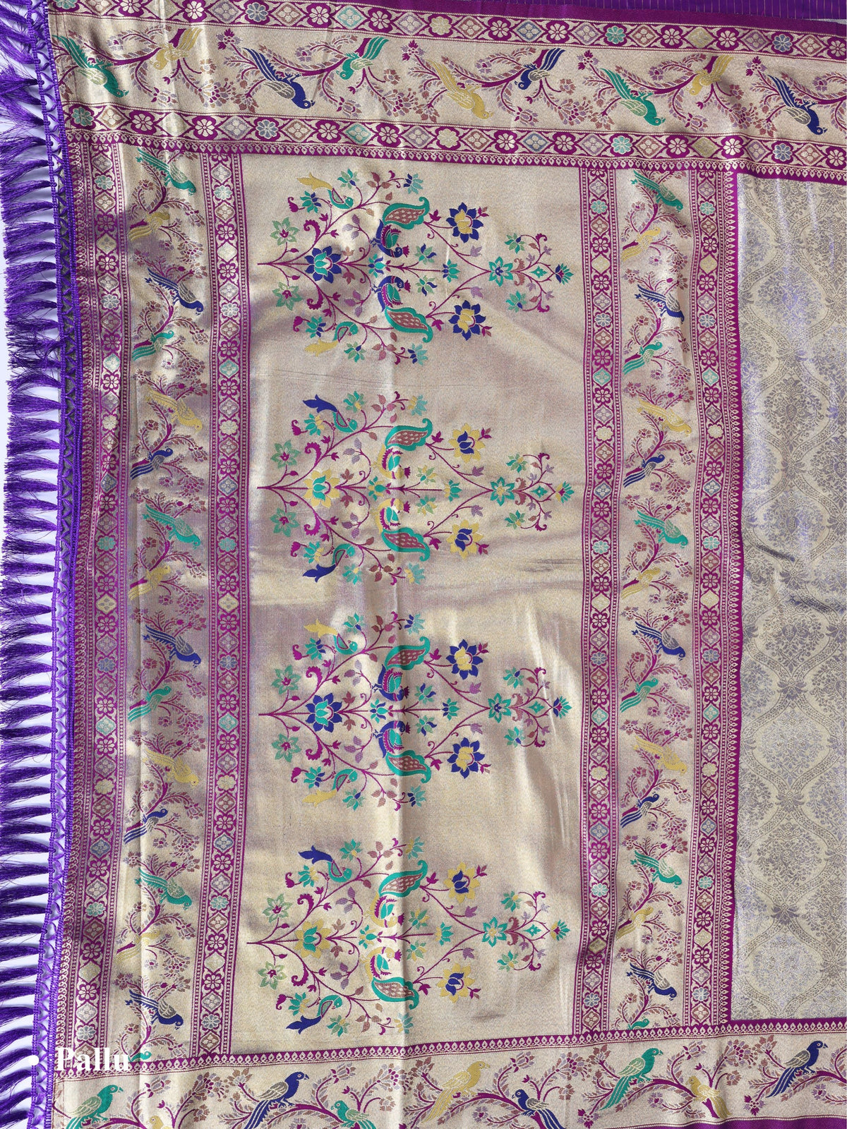 Purple color Kanjivaram work Designer Saree BLS1014_Purple