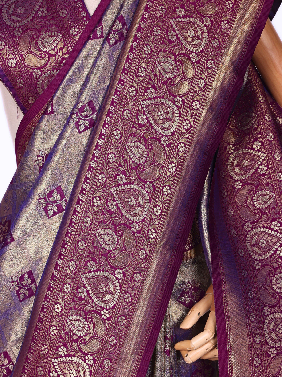 Purple color Kanjivaram work Designer Saree BLS1012_Purple