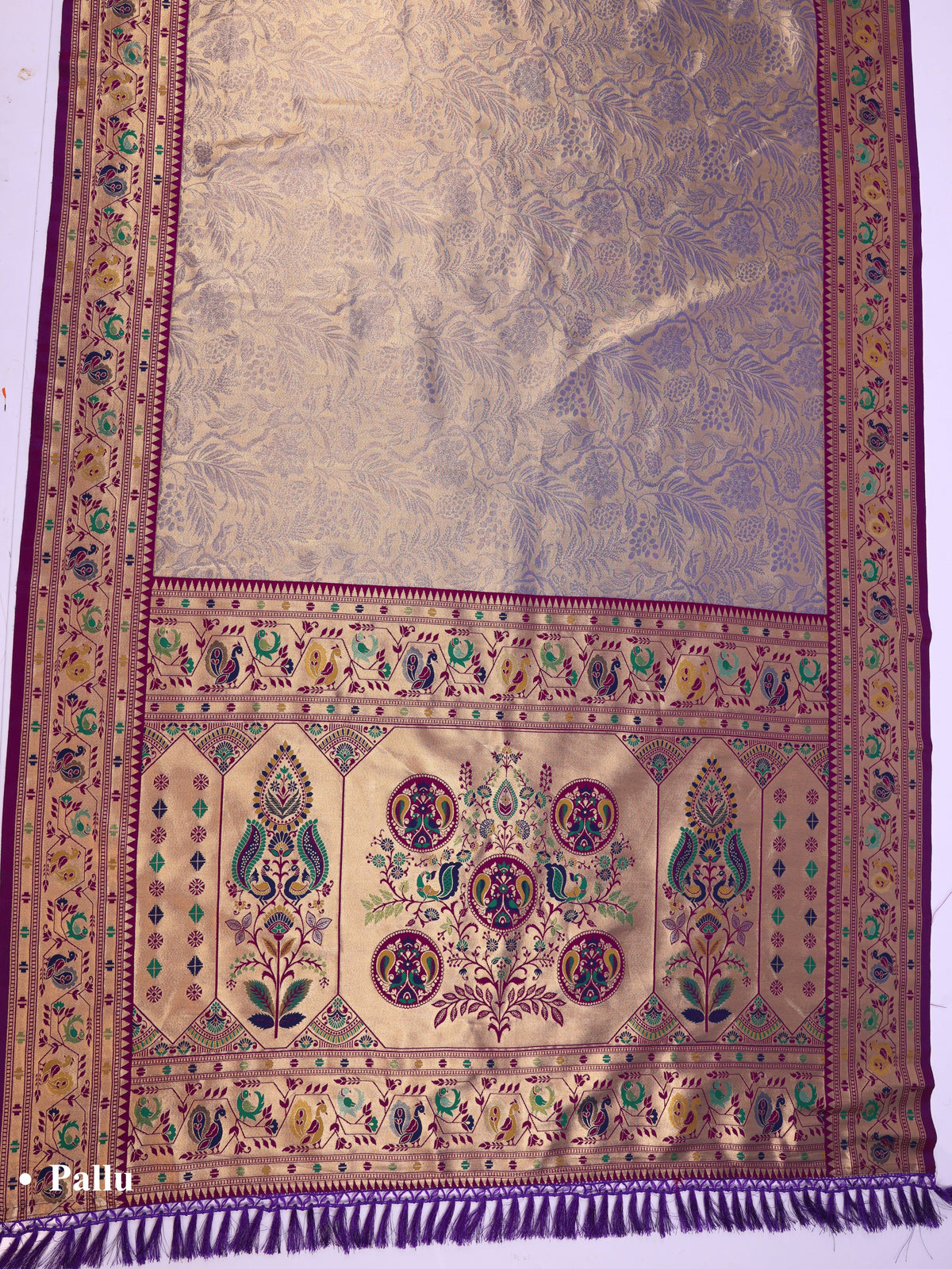 Purple color Kanjivaram work Designer Saree BLS1005_Purple