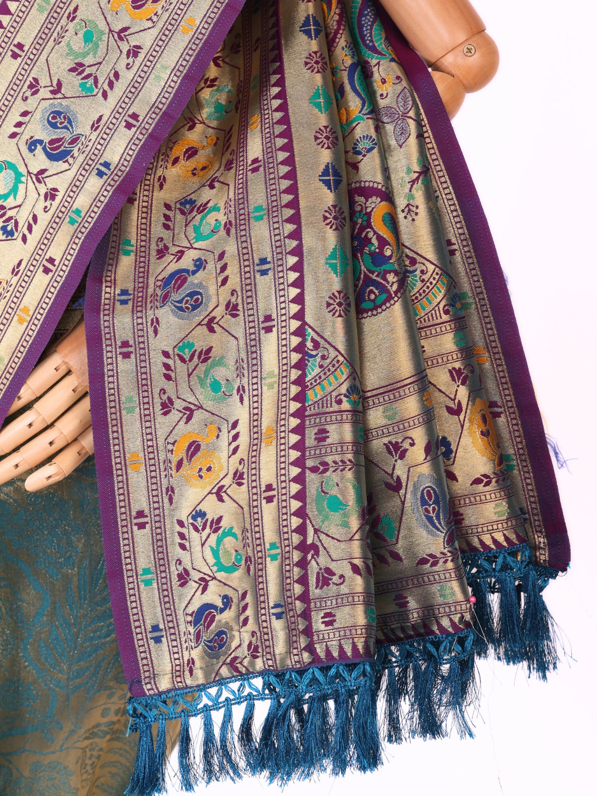 Skyblue color Kanjivaram work Designer Saree BLS1005_Skyblue