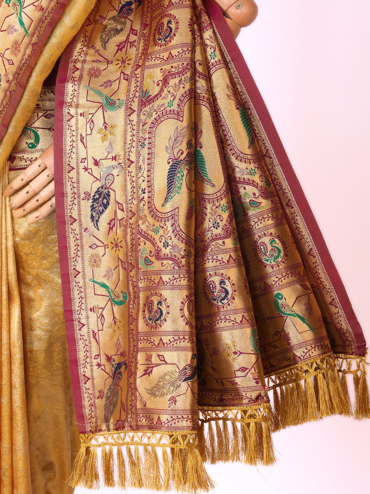 Yellow color Kanjivaram work Designer Saree BLS1006_Yellow