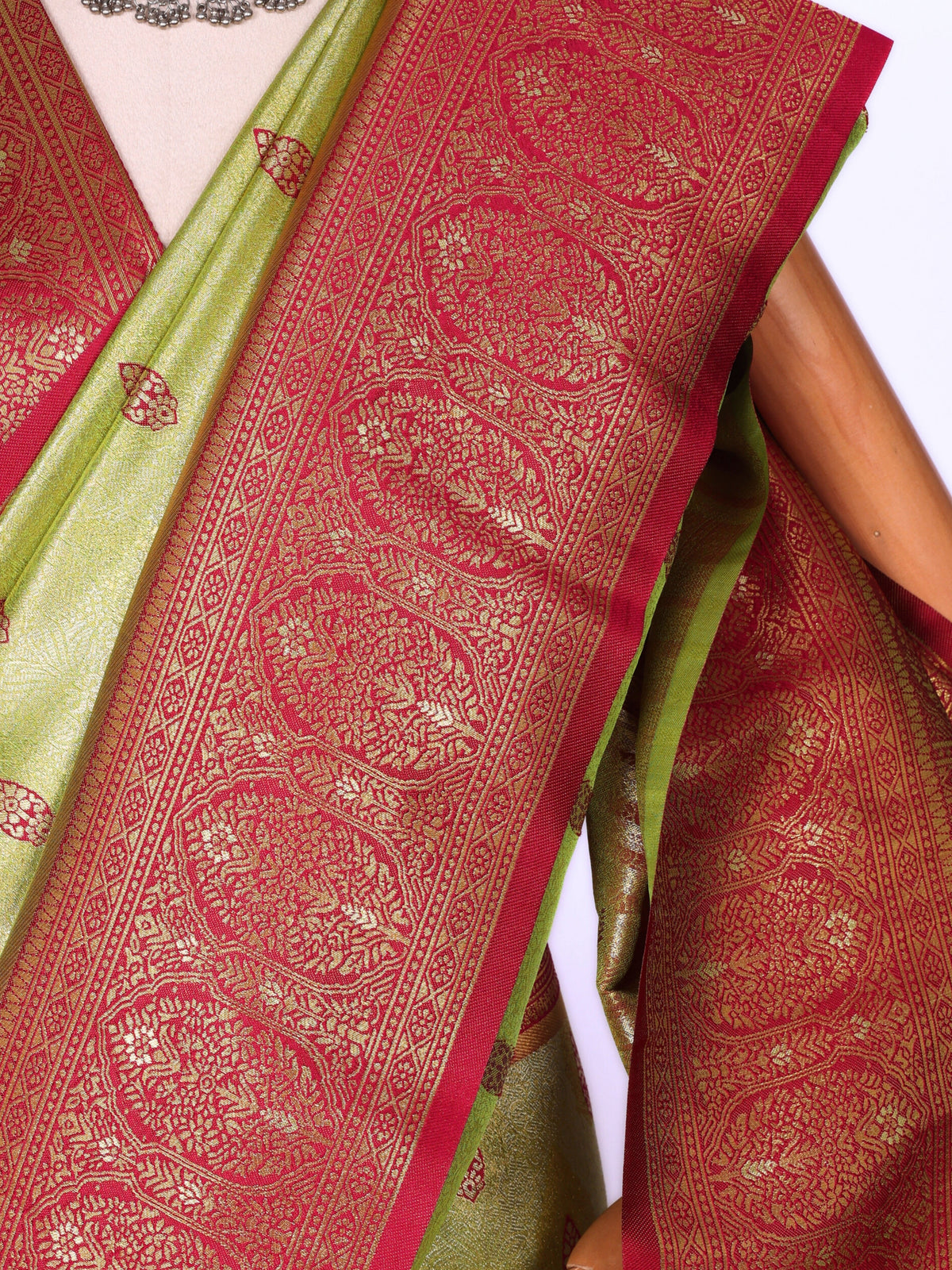 Parrot color Kanjivaram work Designer Saree BLS1011_Parrot