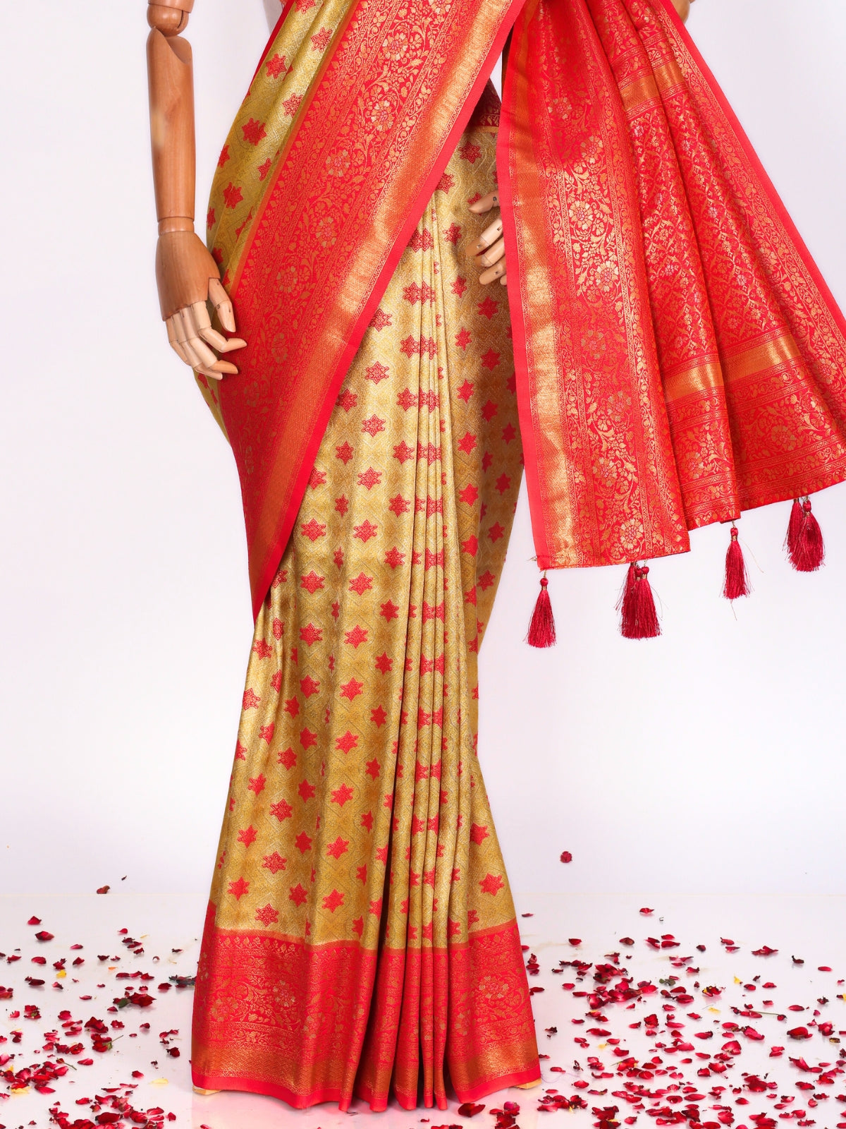 Yellow color Kanjivaram work Designer Saree BLS1004_Yellow