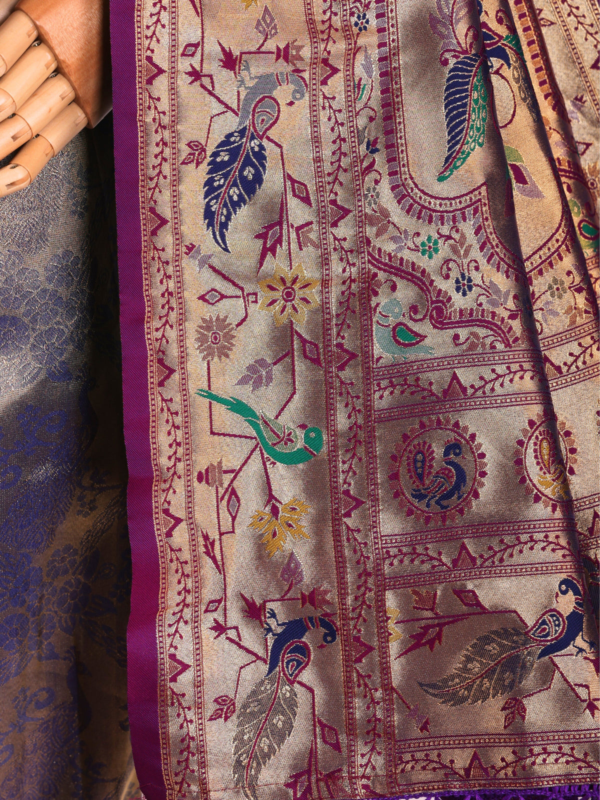 Purple color Kanjivaram work Designer Saree BLS1006_Purple