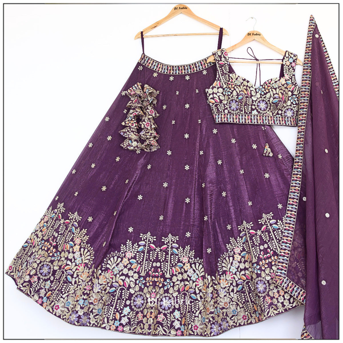 Rosy Purple color Sequence Thread Embroidery work Designer Lehenga Choli for Any Function BL1515