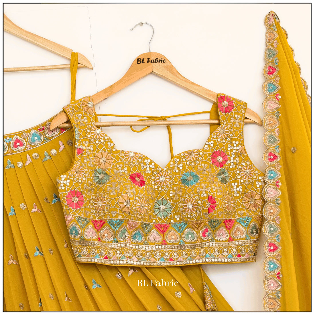 Yellow color Sequence Embroidery work Designer Lehenga Choli for Wedding Function BL1504