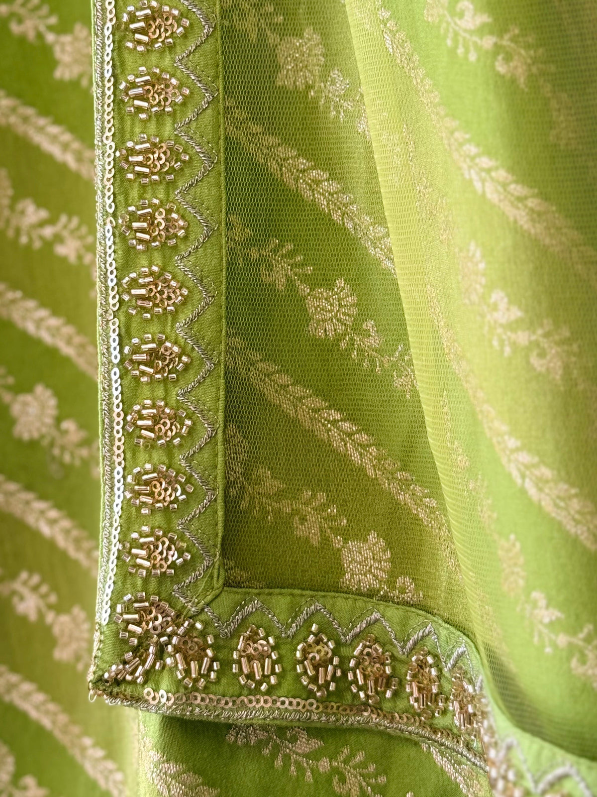 Parrot Green color Jacquard Fabric With Bids Designer Lehenga choli for Any Function BL1704