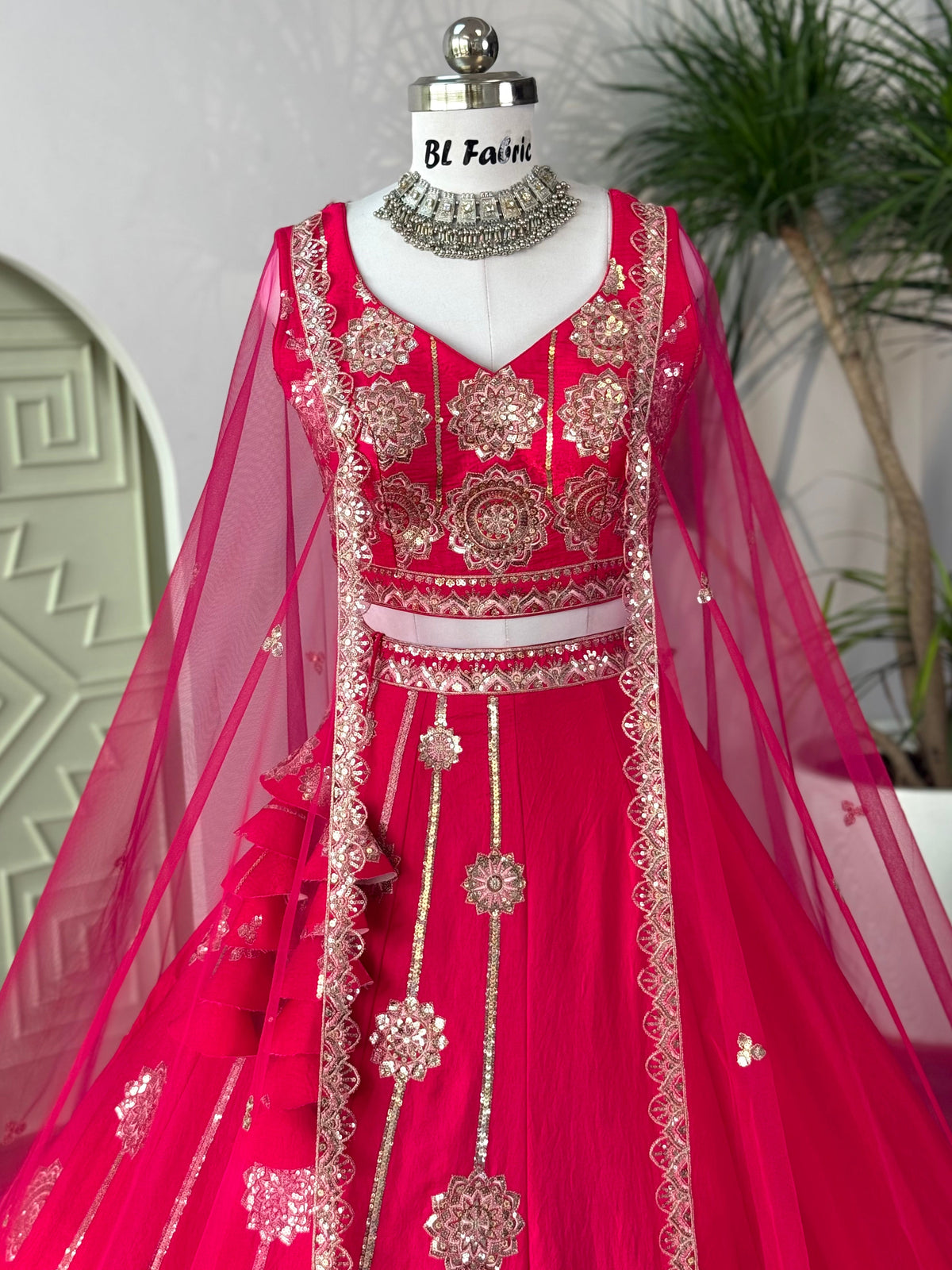 Pink color Sequence Embroidery work Designer Lehenga Choli BL1680