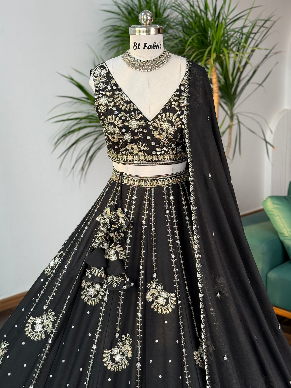 Black color Sequence Embroidery work Designer Lehenga Choli BL1658