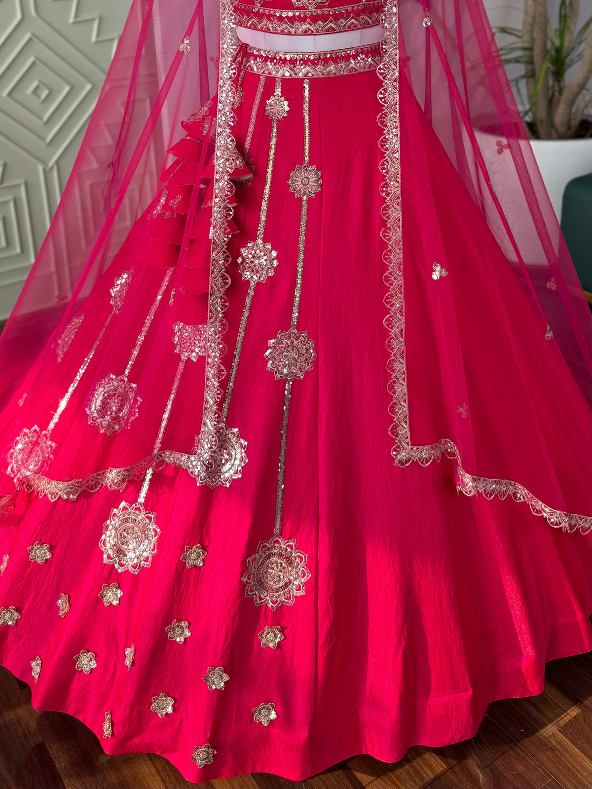 Pink color Sequence Embroidery work Designer Lehenga Choli BL1680