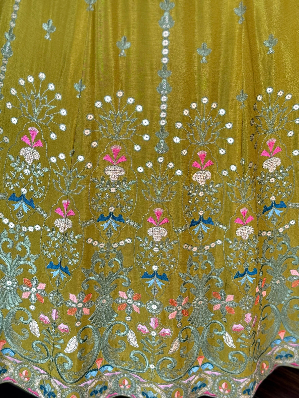 Mehendi Green color Sequence Embroidery work Designer Lehenga Choli BL1691