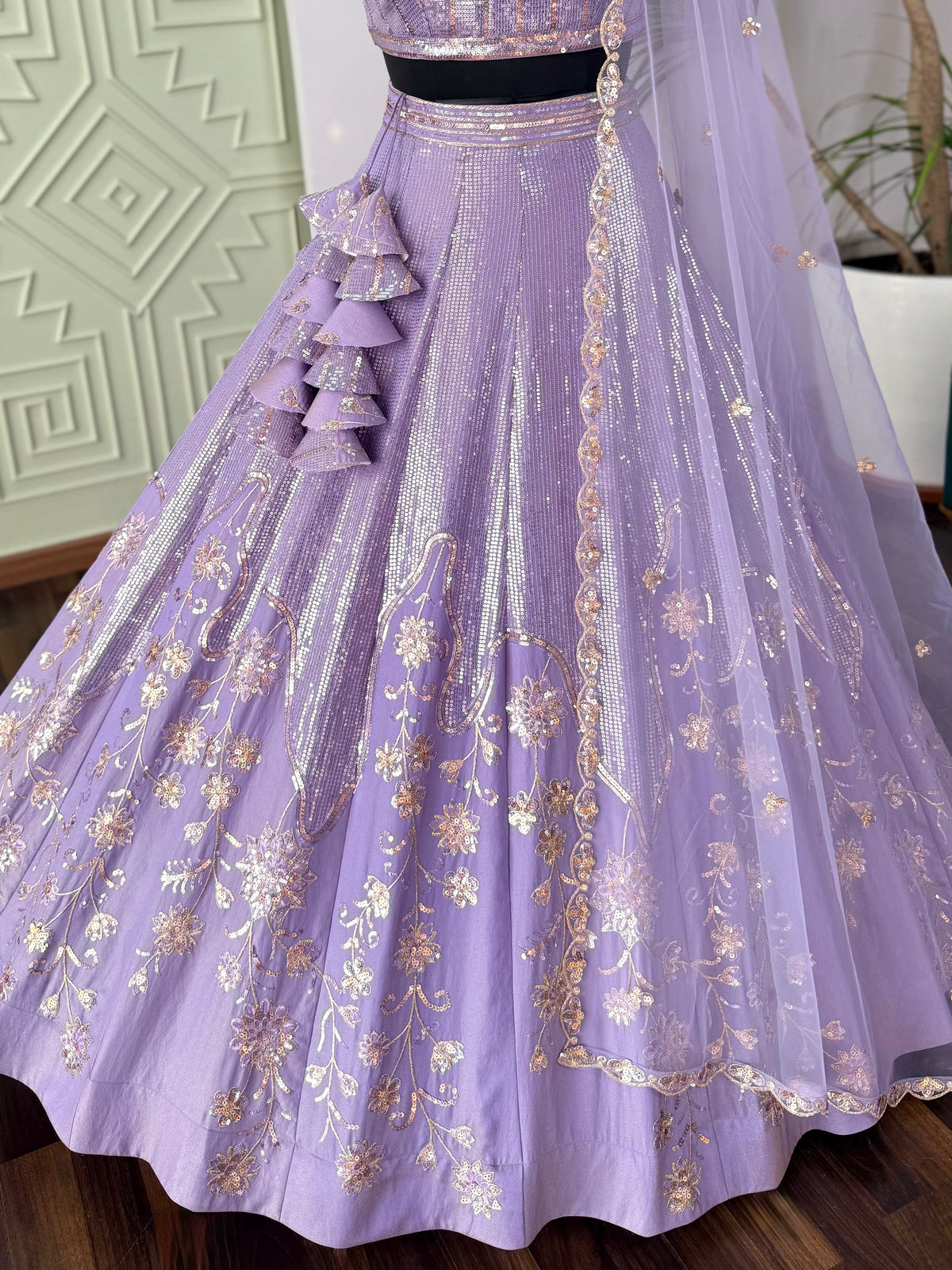 Pastel Purple color Designer Sequence Embroidery work Lehenga choli BL1689