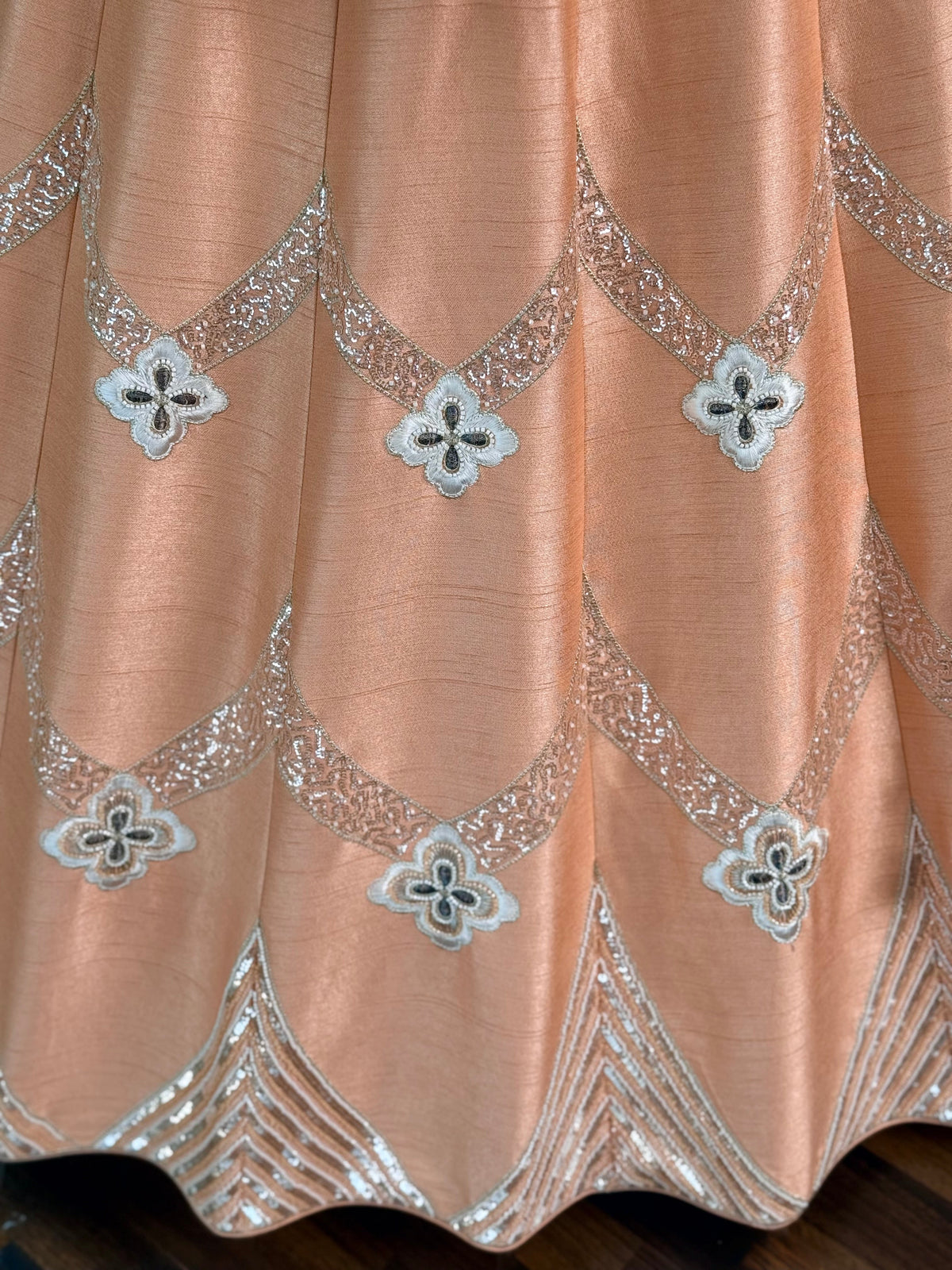 Dusty Peach color Designer Bids Embroidery work Lehenga choli BL1733