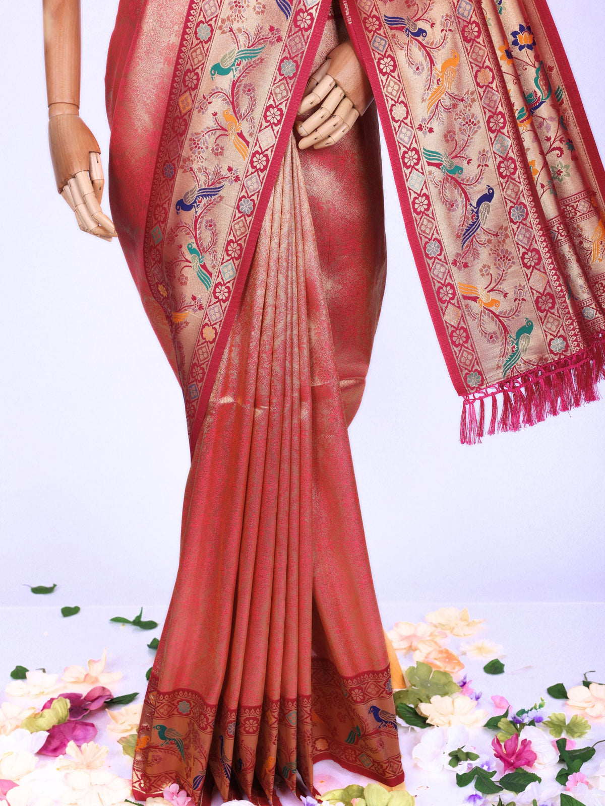 Pink color Kanjivaram work Designer Saree BLS1014_Pink