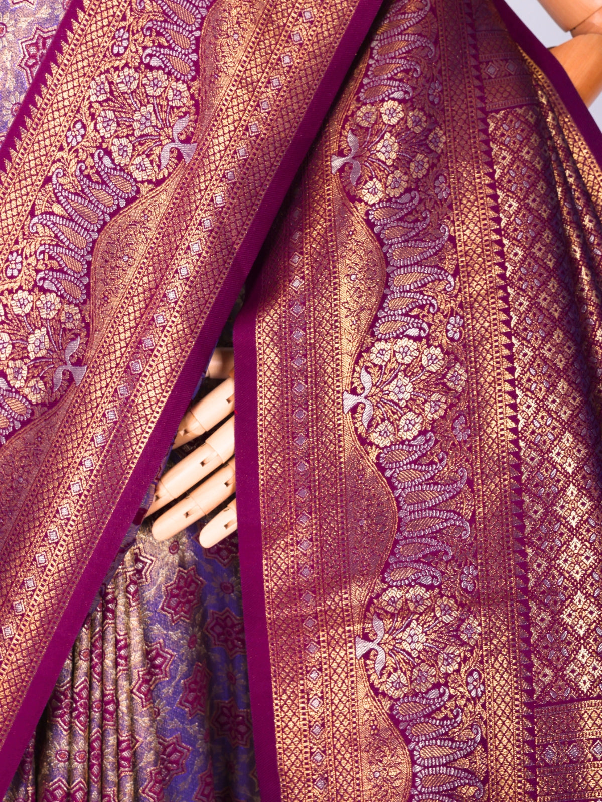 Purple color Kanjivaram work Designer Saree BLS1003_Purple