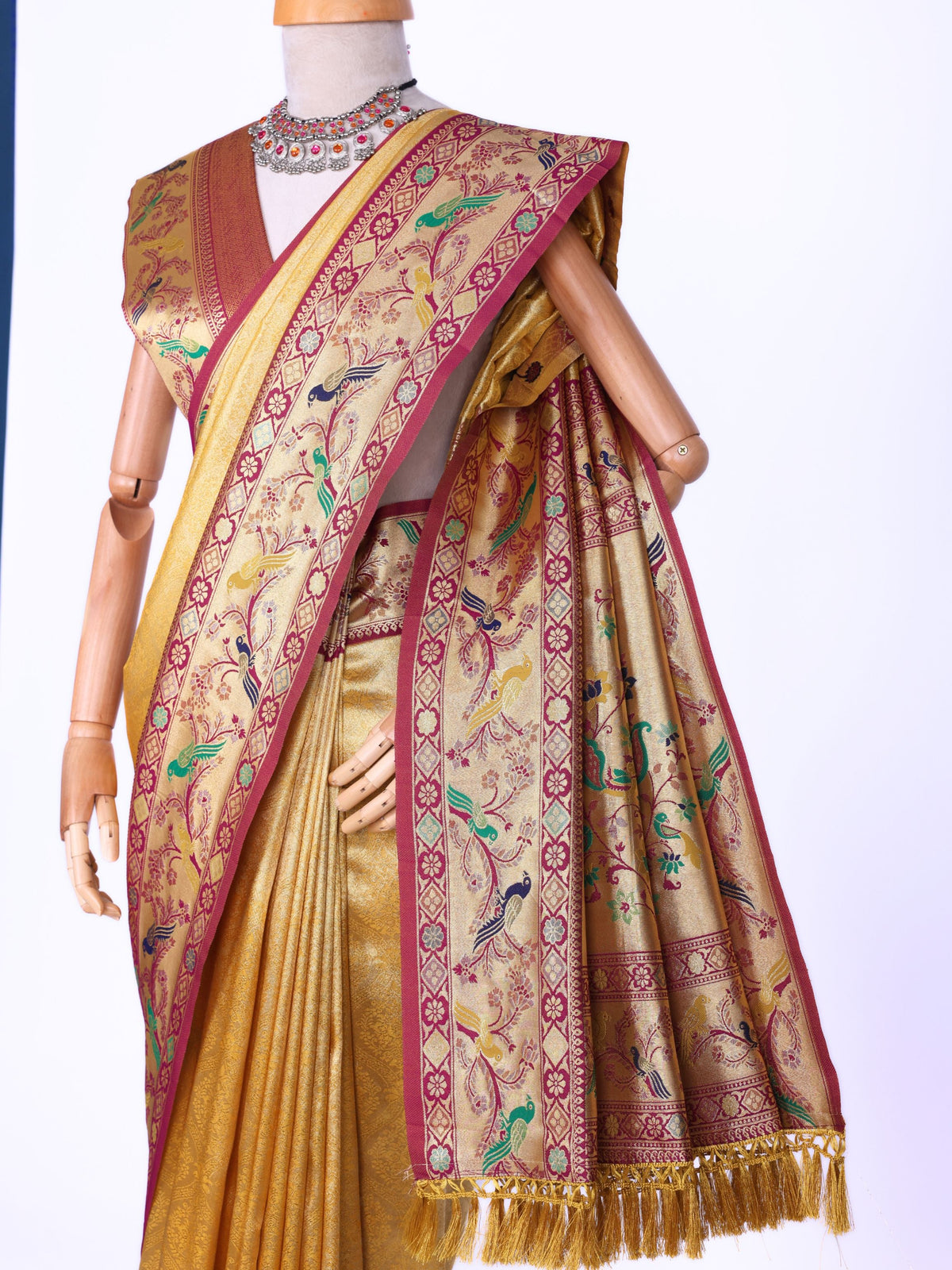 Yellow color Kanjivaram work Designer Saree BLS1014_Yellow