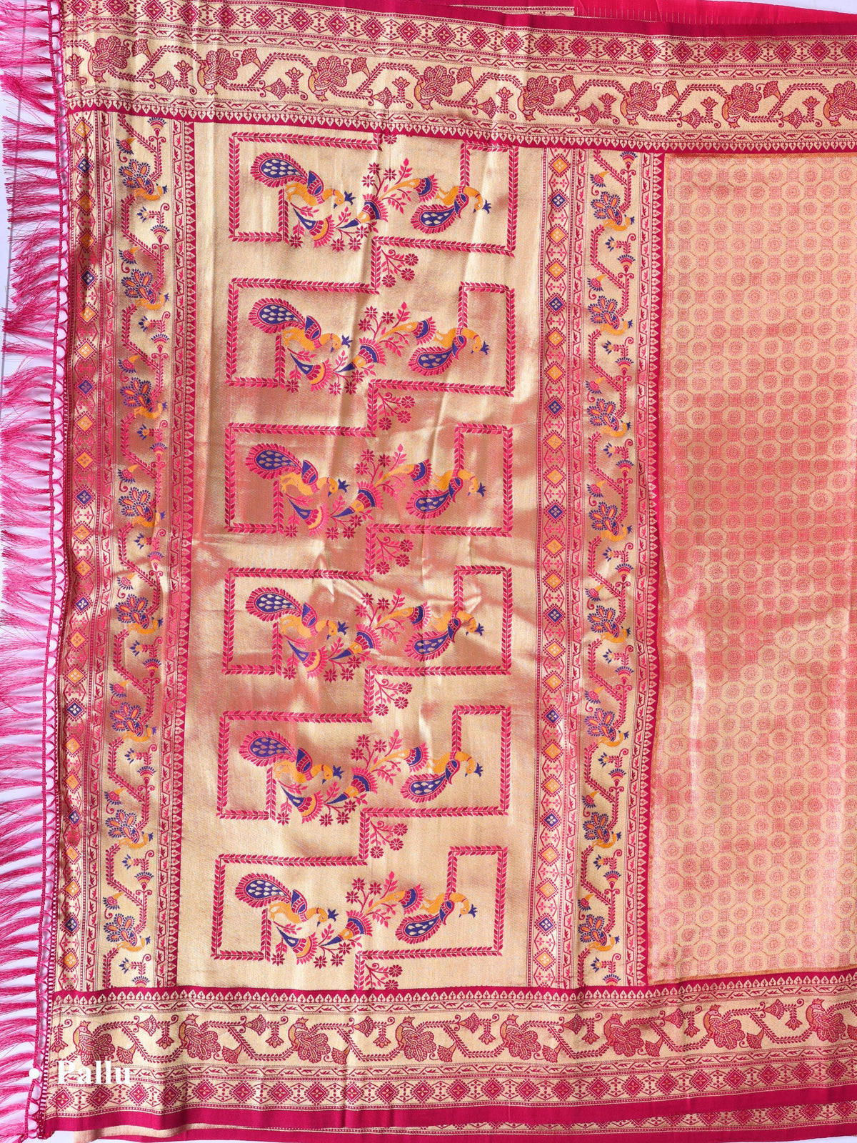 Pink color Kanjivaram work Designer Saree BLS1015_Pink