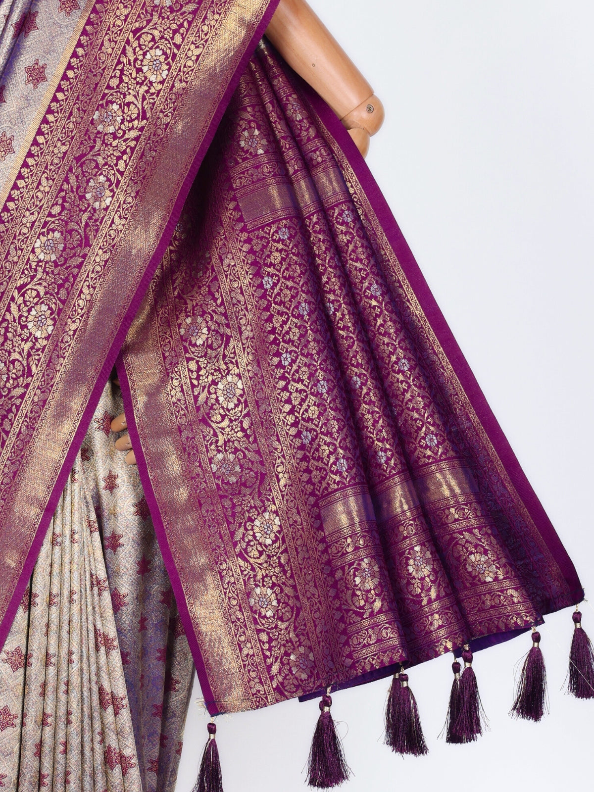 Purple color Kanjivaram work Designer Saree BLS1004_Purple